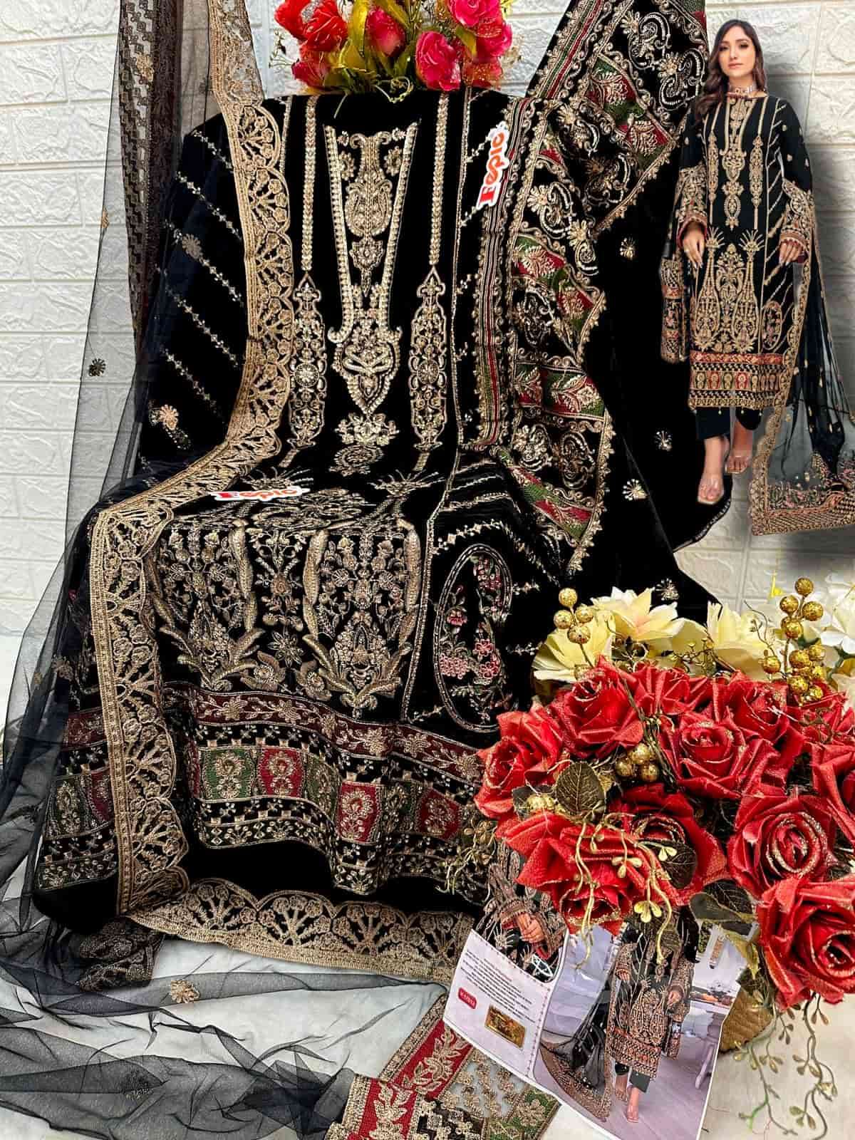 Fepic V 17012 Colors Heavy Designer Party Wear Style Velvet Suit Online view 6