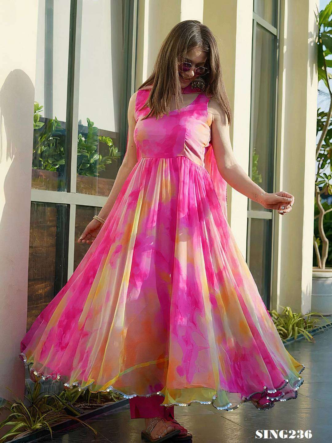 Arya Designs Sing236 Fancy Organza Traditional Dress New Arrivals view 7