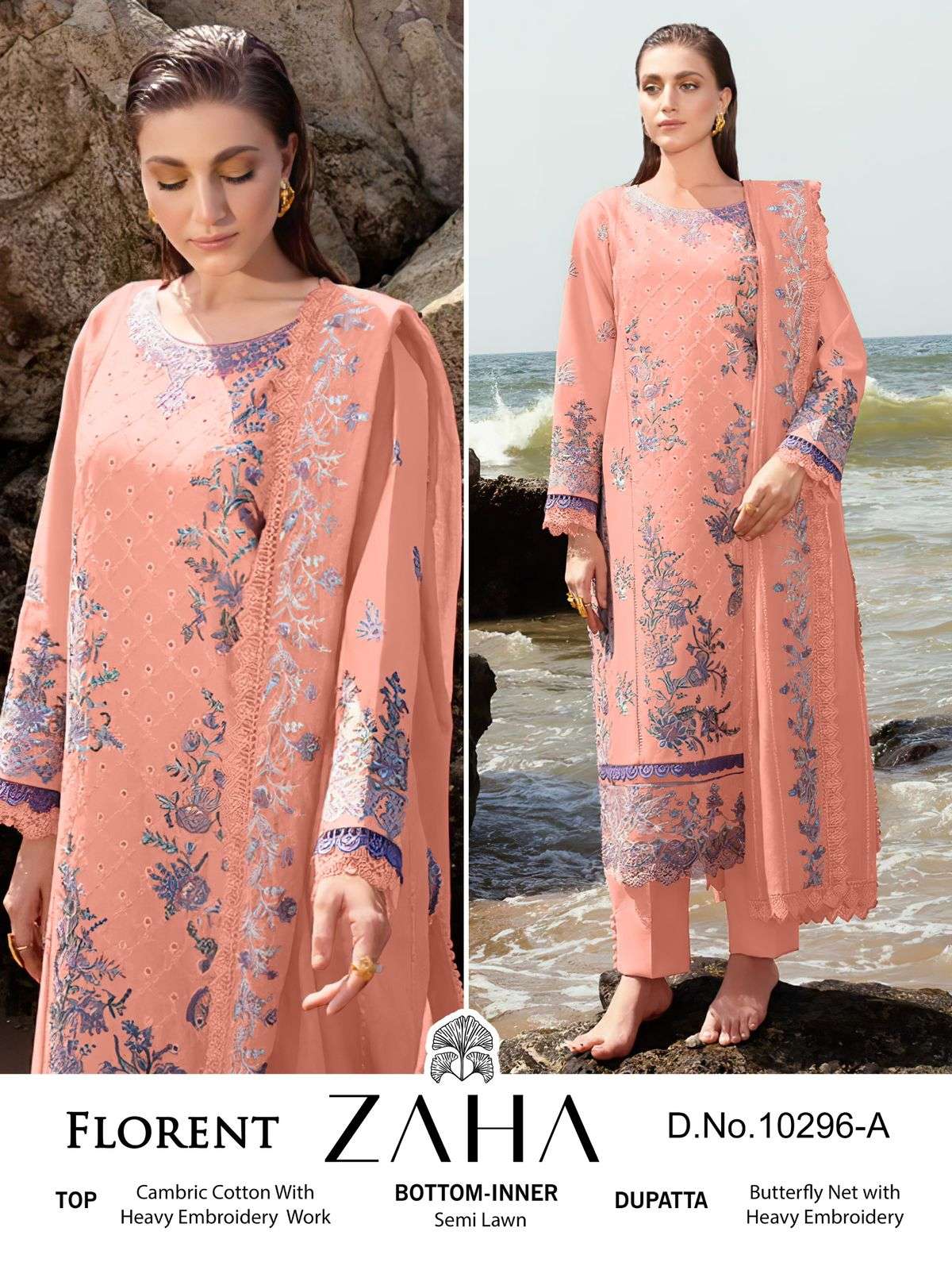 Zaha Florent 10296 Colors Pakistani Cotton Dress Catalog Exporters Buy Online view 6