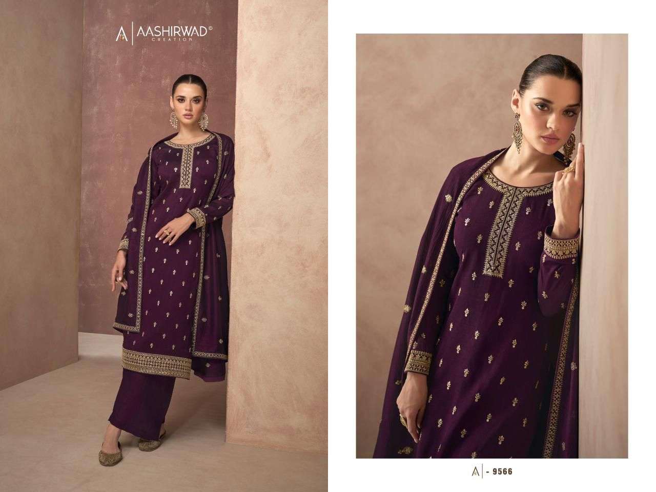 Aashirwad Gulkand Gulmohar Festive Wear Straight Designs Ladies Suit view 7