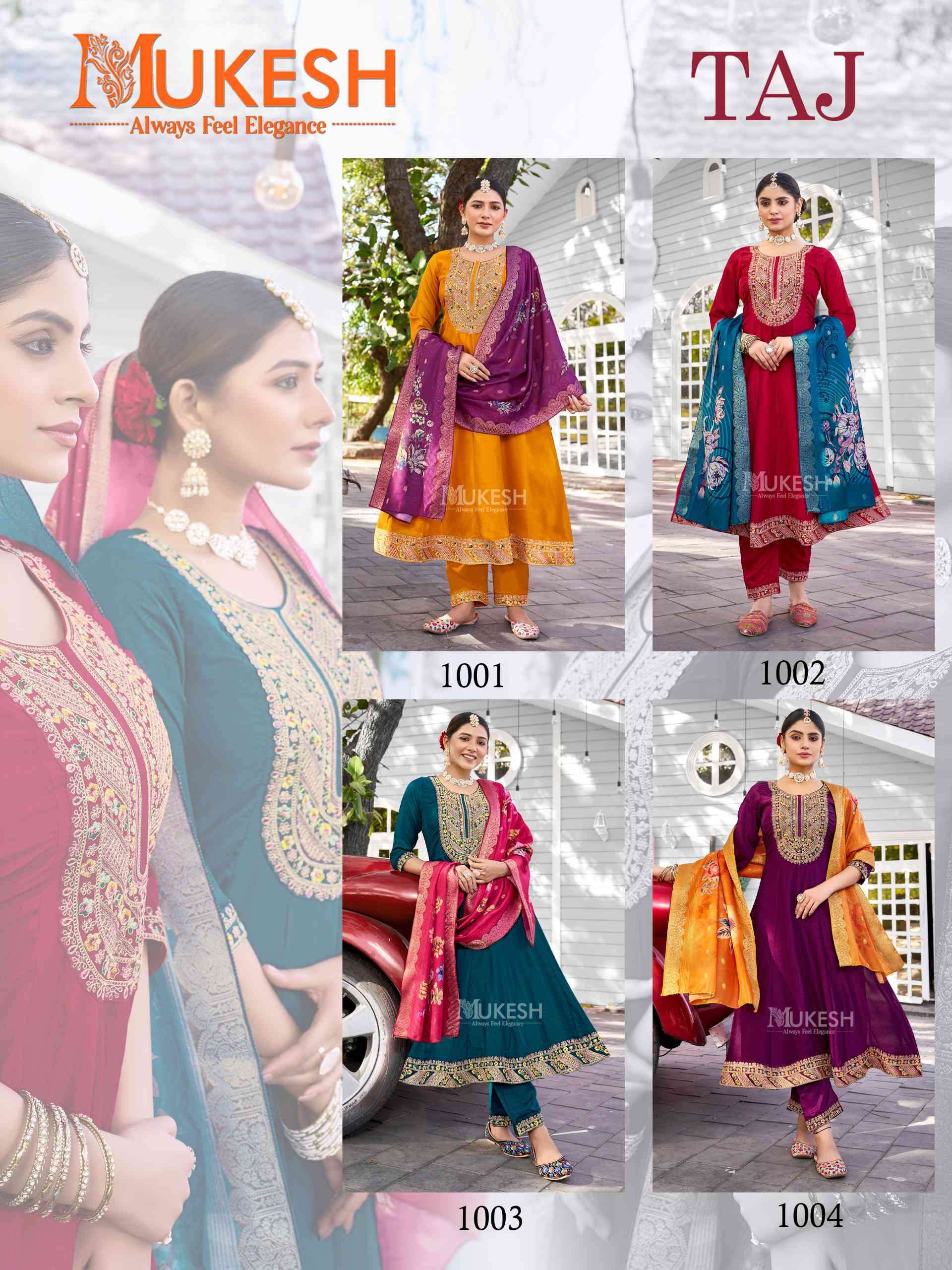 Mukesh Taj Anarkali Kurti Bottom Dupatta Set New Collection view 4