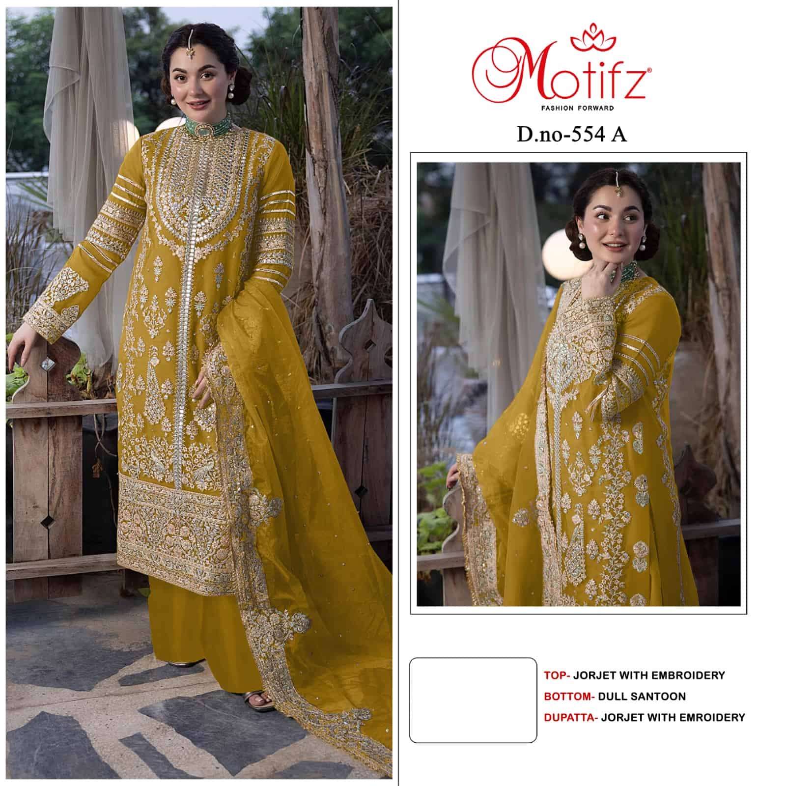 Motifz 554-A Georgette Embroidered Salwar Suit