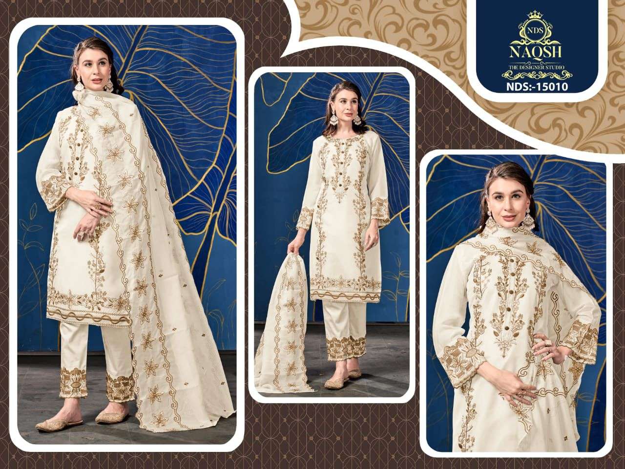 Naqsh Designer Embroidered Organza Salwar Suit
