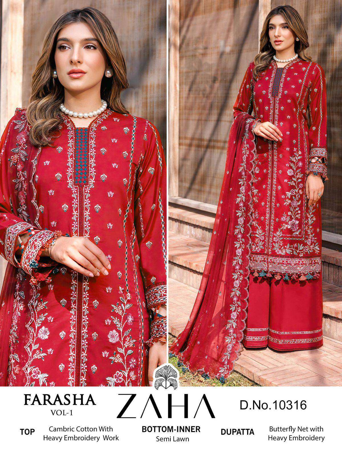 Zaha Farasha Vol 1 10314 To 10317 Pakistani Fancy Dress Buy Online view 2