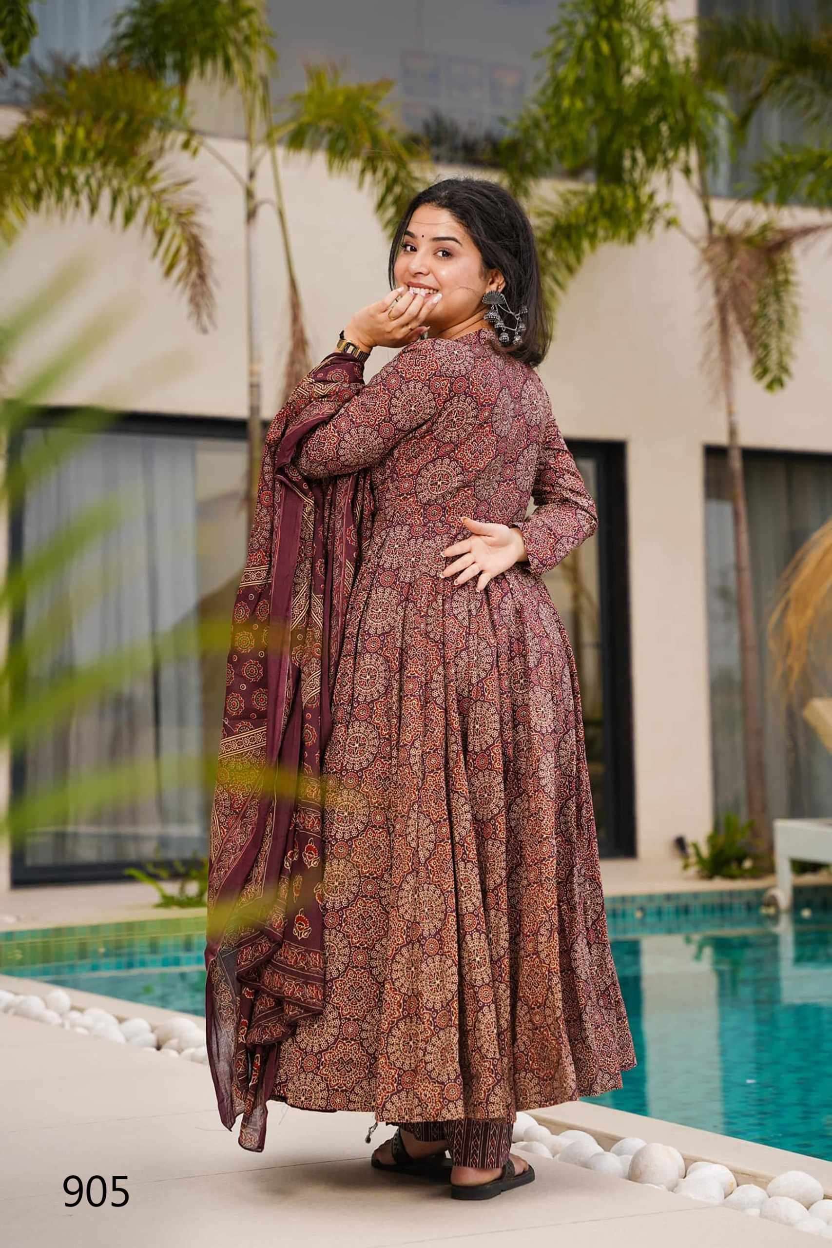 Lucaya Clora Vol 9 901 TO 907 Long Kurti Bottom Dupatta Collection Exploter view 15