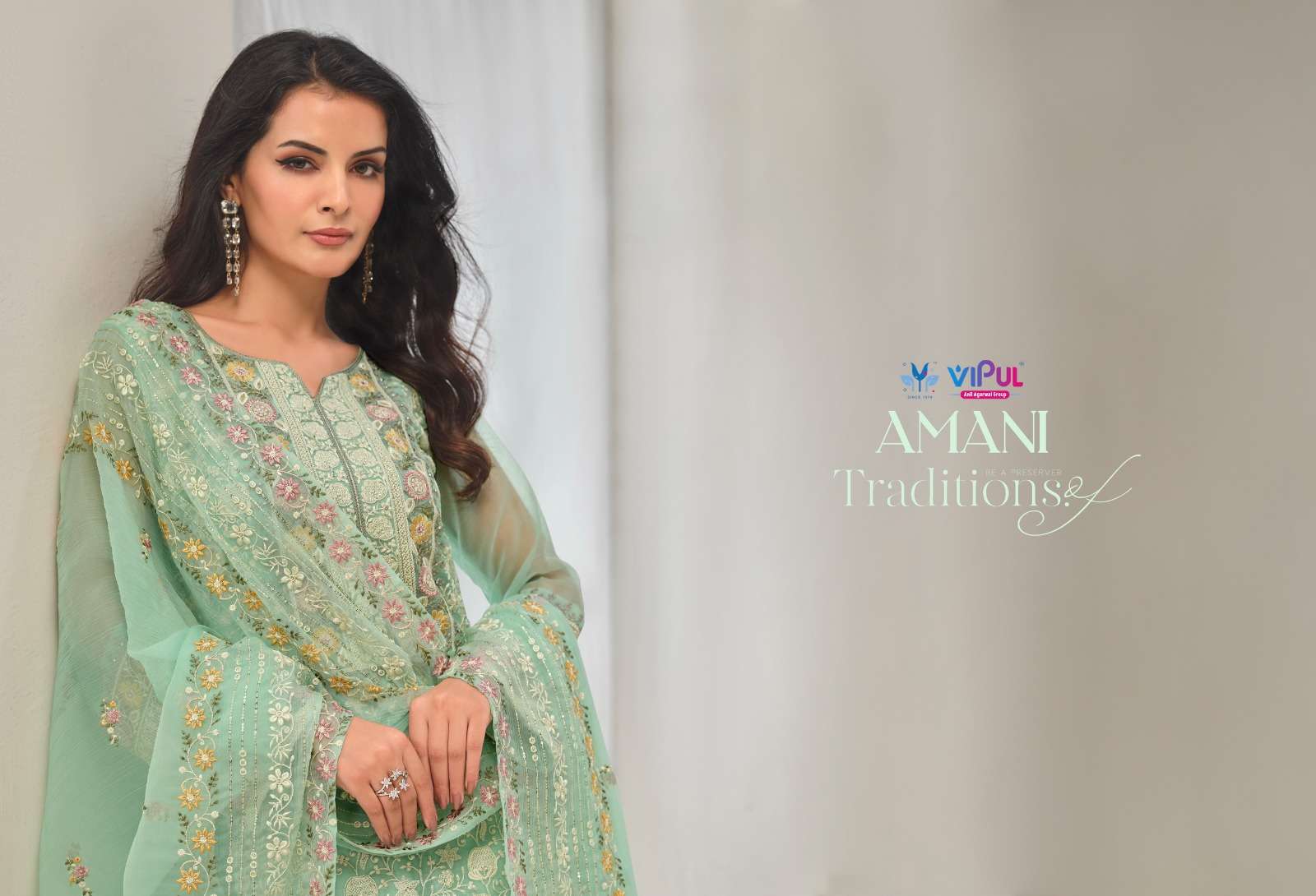 Vipul Fashion Amani 5981 To 5986 Designer Organza Partywear Suit view 2