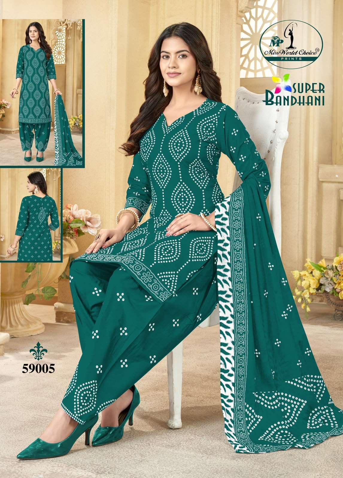Miss World Choice Super Bandhani Vol 59 Pure Cotton Bandhani Dress Material view 7