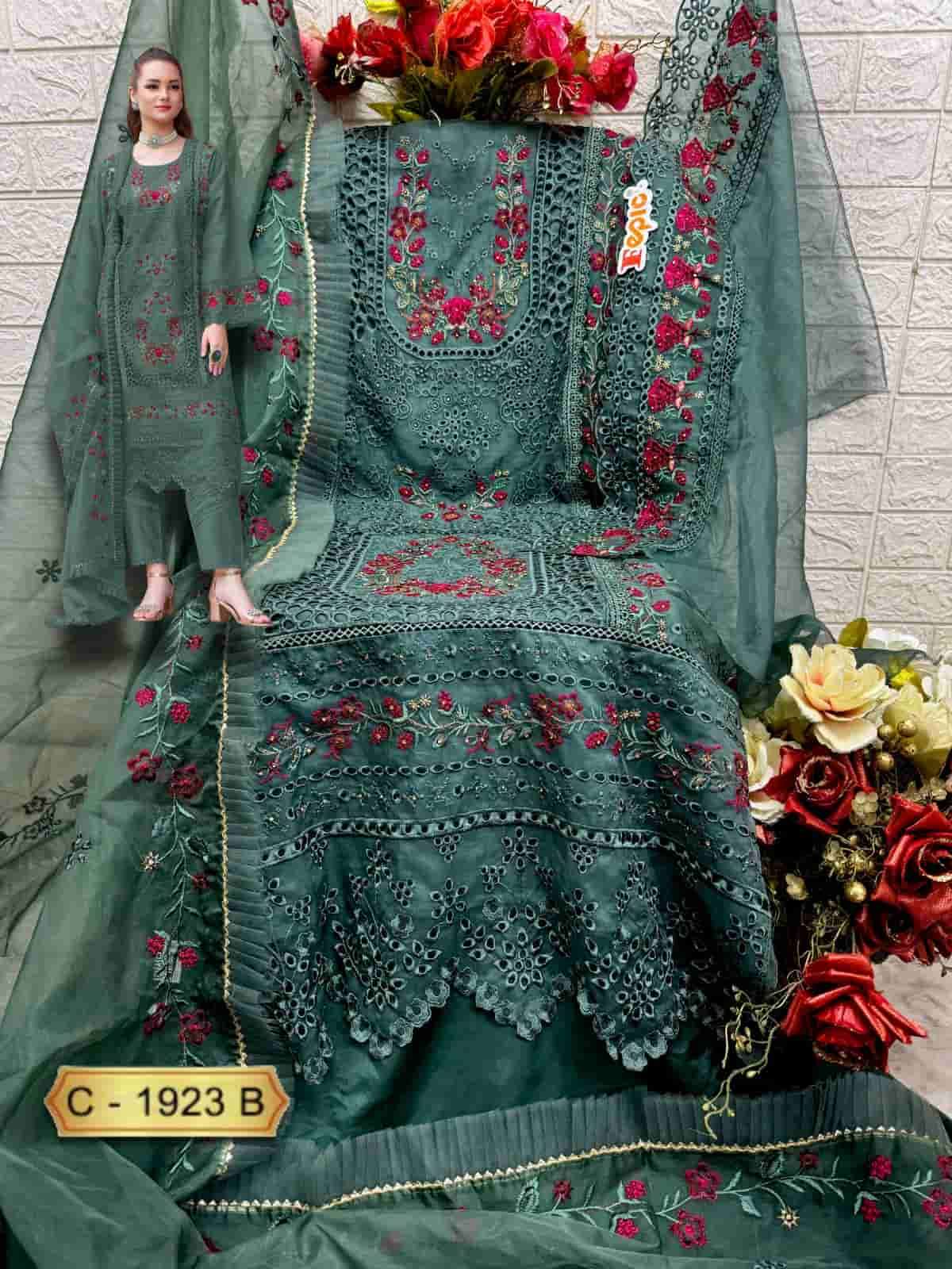 Fepic C 1923 B Latest Designer Style Pakistani Organza Suit Ensemble view 2