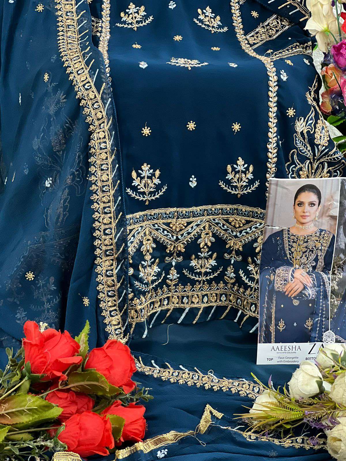 Zaha Aaeesha 10115 Heavy Designer Pakistani Dress view 8