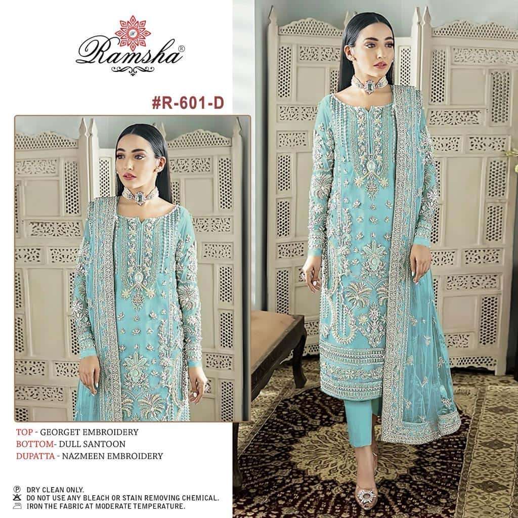 Ramsha R 601 NX Party Wear Style Heavy Designer Pakistani Salwar Suit Wholesalers view 4