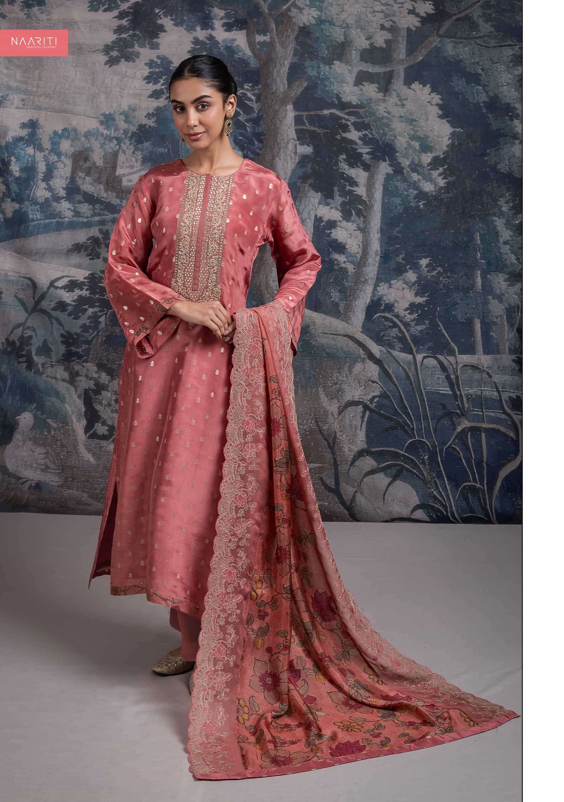 Naariti Qirnaz Silk Jacquard Designer Suit view 4