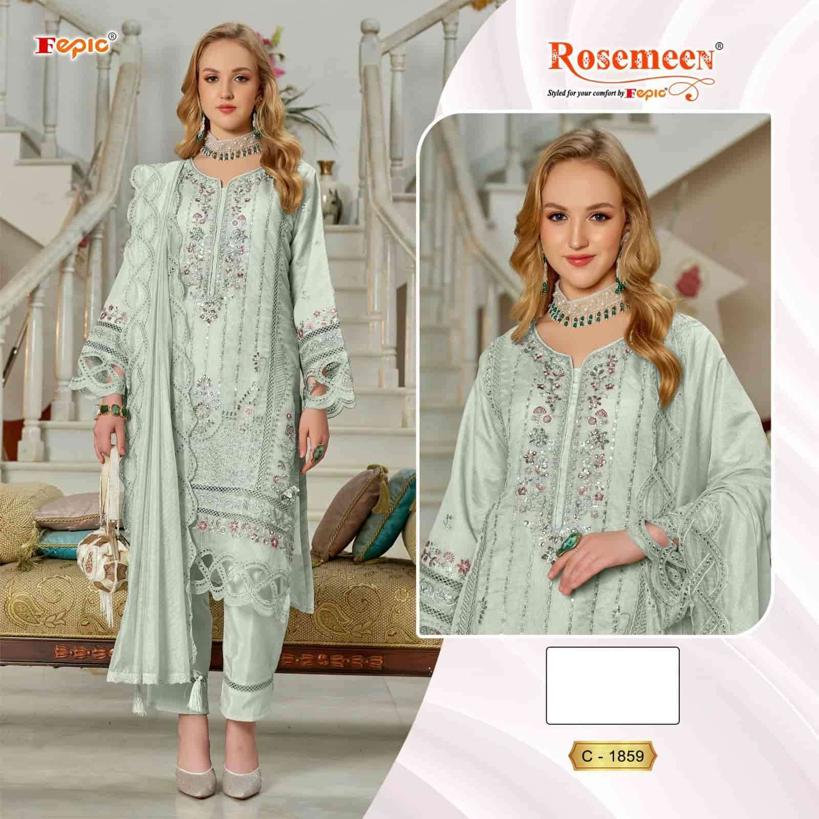 Fepic C 1859 Colors Pakistani Designer Organza Embroidered Suit Wholesalers view 2
