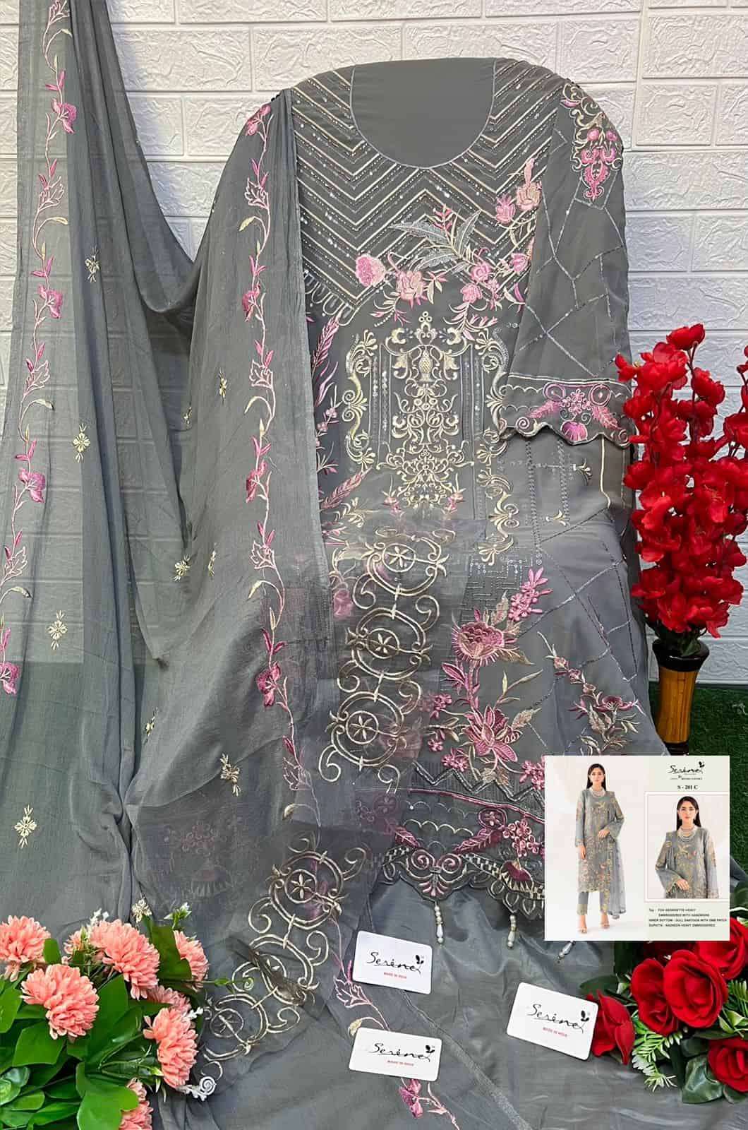 Serine S 201 Colors Pakistani Latest Designs Festive Wear Style Suit Exporter view 7