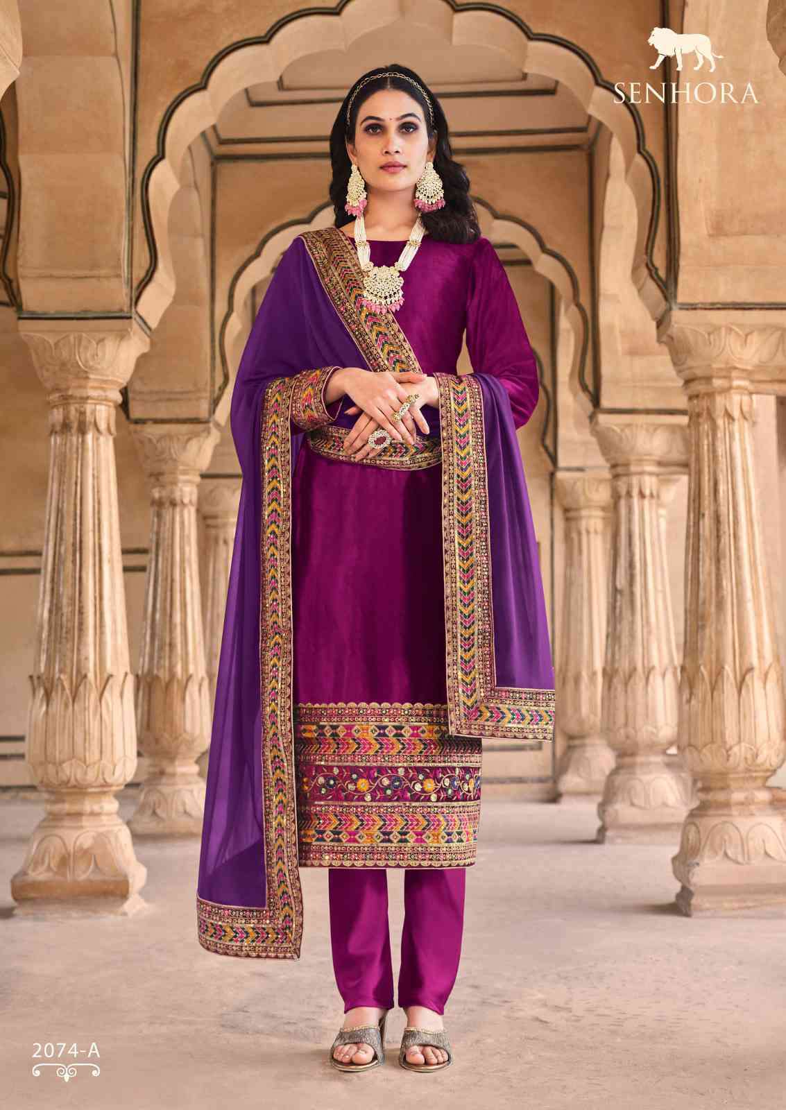Senhora Aadhya 2074 Colors Designer Velvet Wedding Collection Suit Exporter view 2