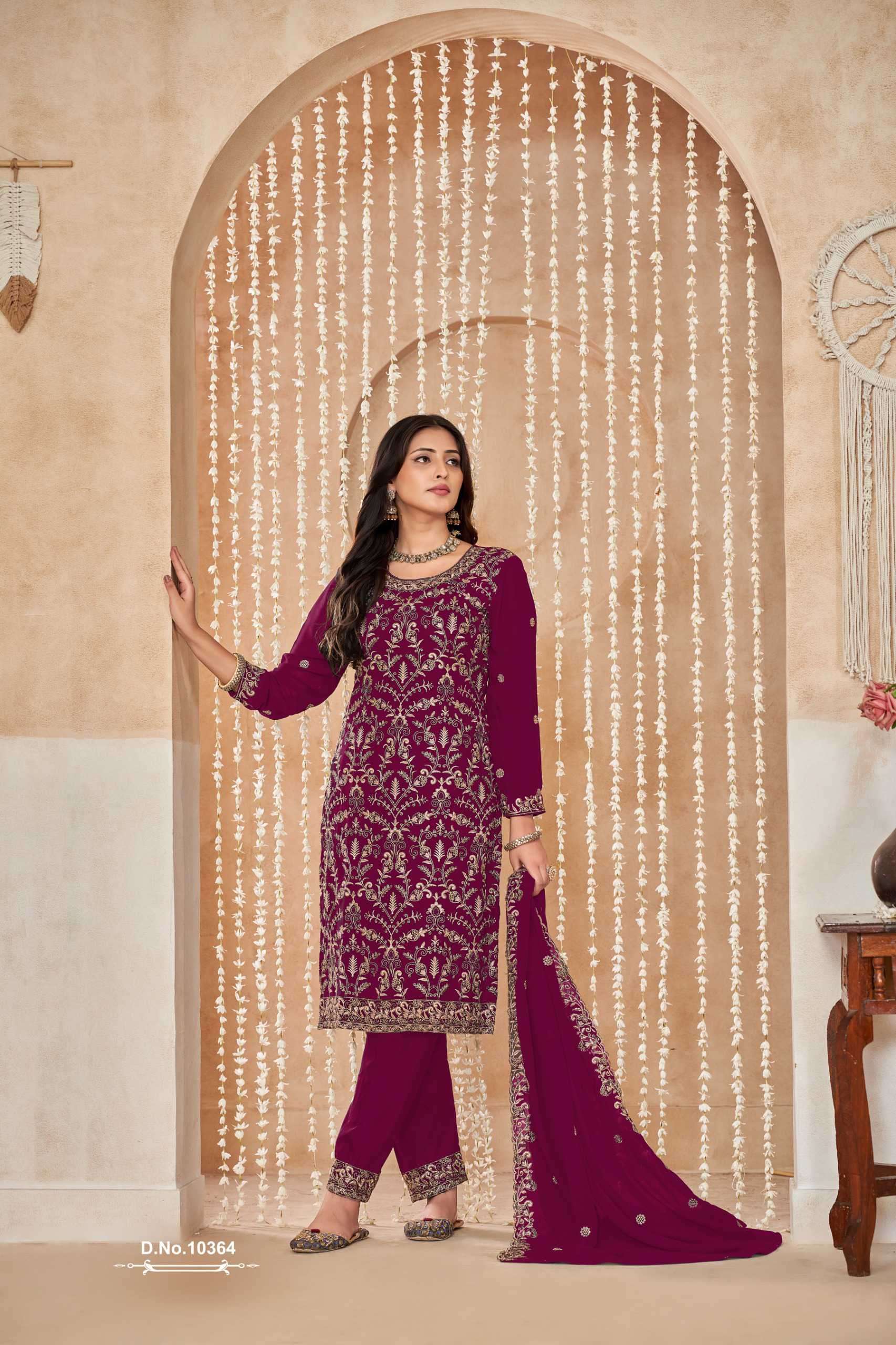 Anjubaa Vol 36 10361 To 10365 Designer Work Georgette Suit