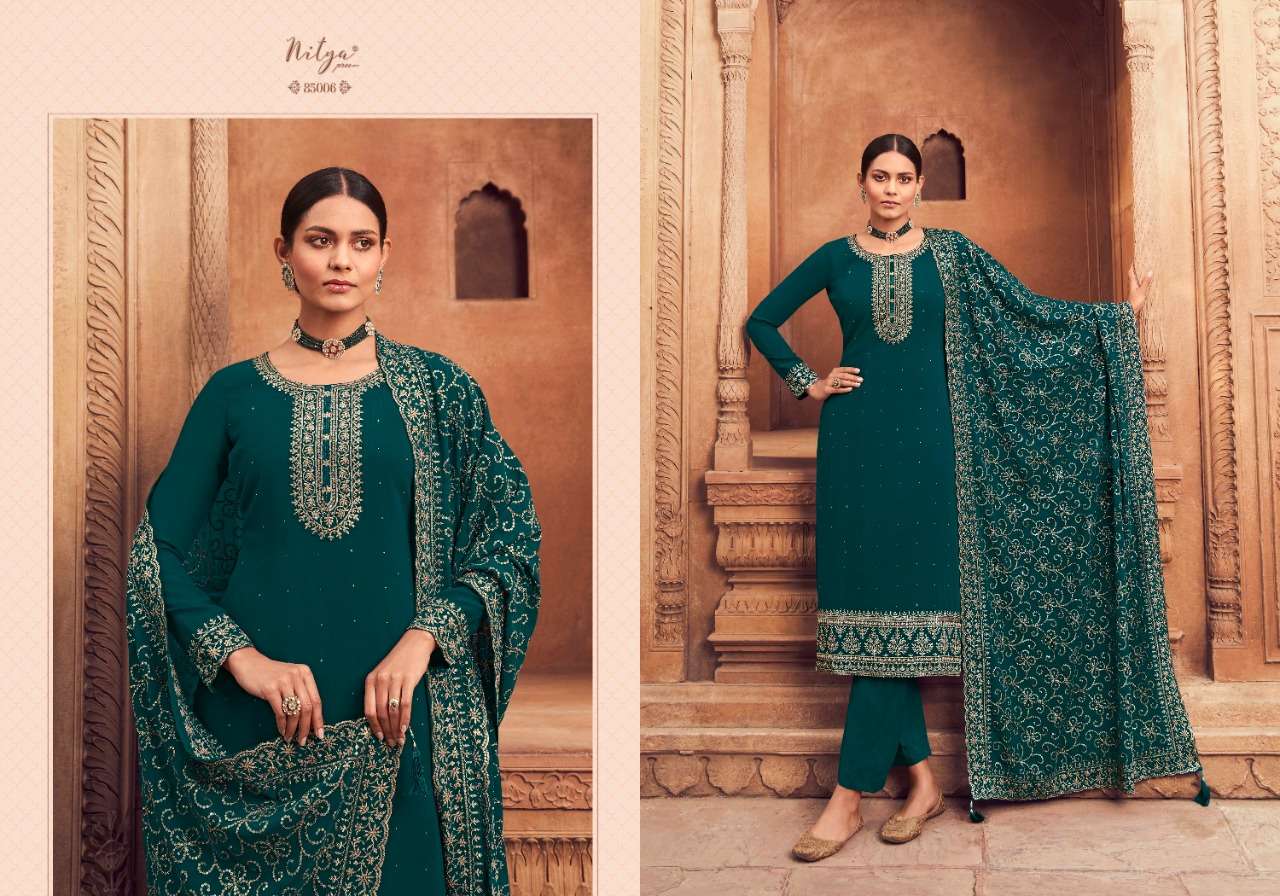 LT Fabrics nitya Vol 185 Party Wear georgette Straight Suit Collection view 15