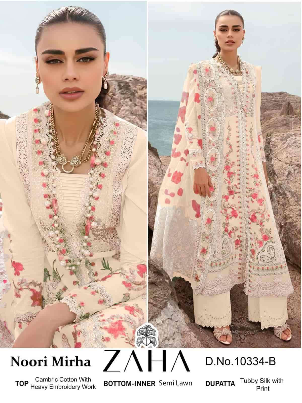 Zaha Noori Mirha 10334 Colors Pakistani Designer Cotton Salwar Kameez Wholesalers view 2