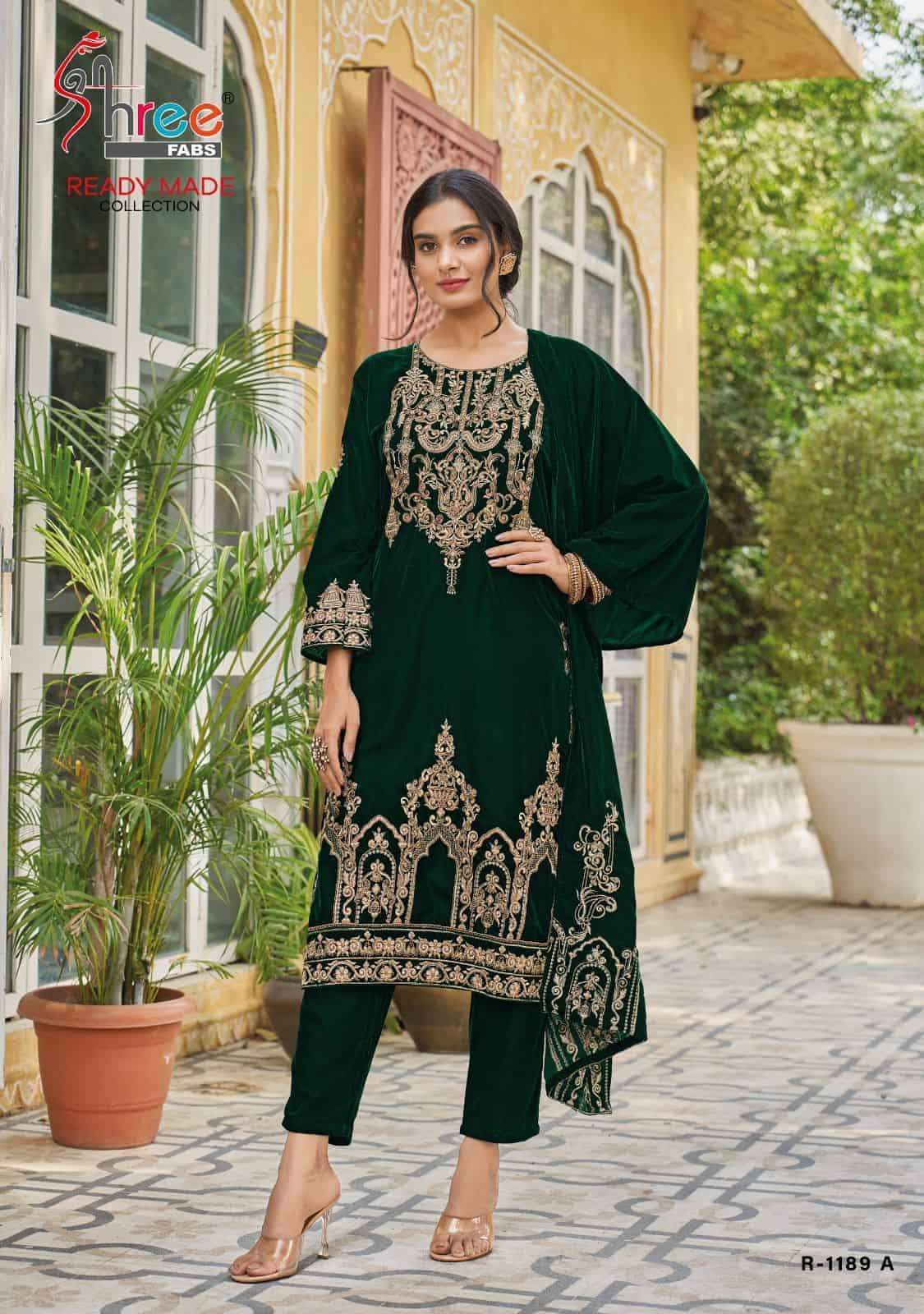 Shree Fabs R 1189 Colors Velvet Readymade Collection Festive Wear Suit Wholesalers view 2