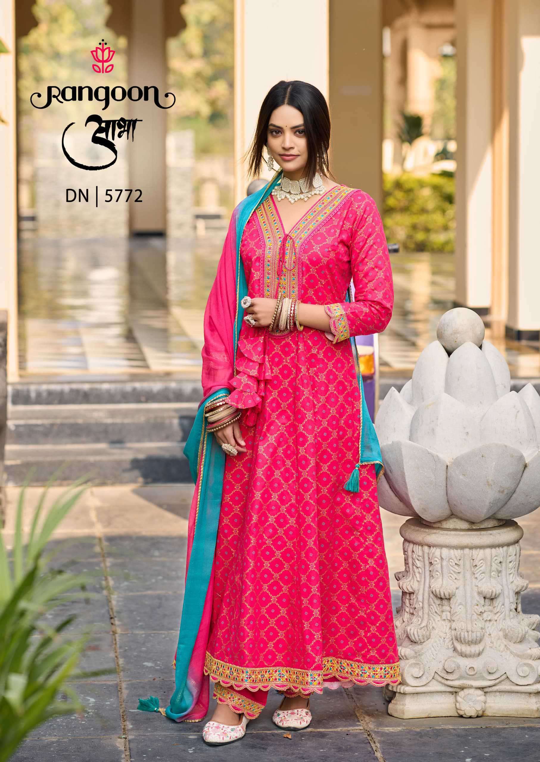 Rangoon Aabha Anarkali Pattern Readymade 3 Piece Designs view 5