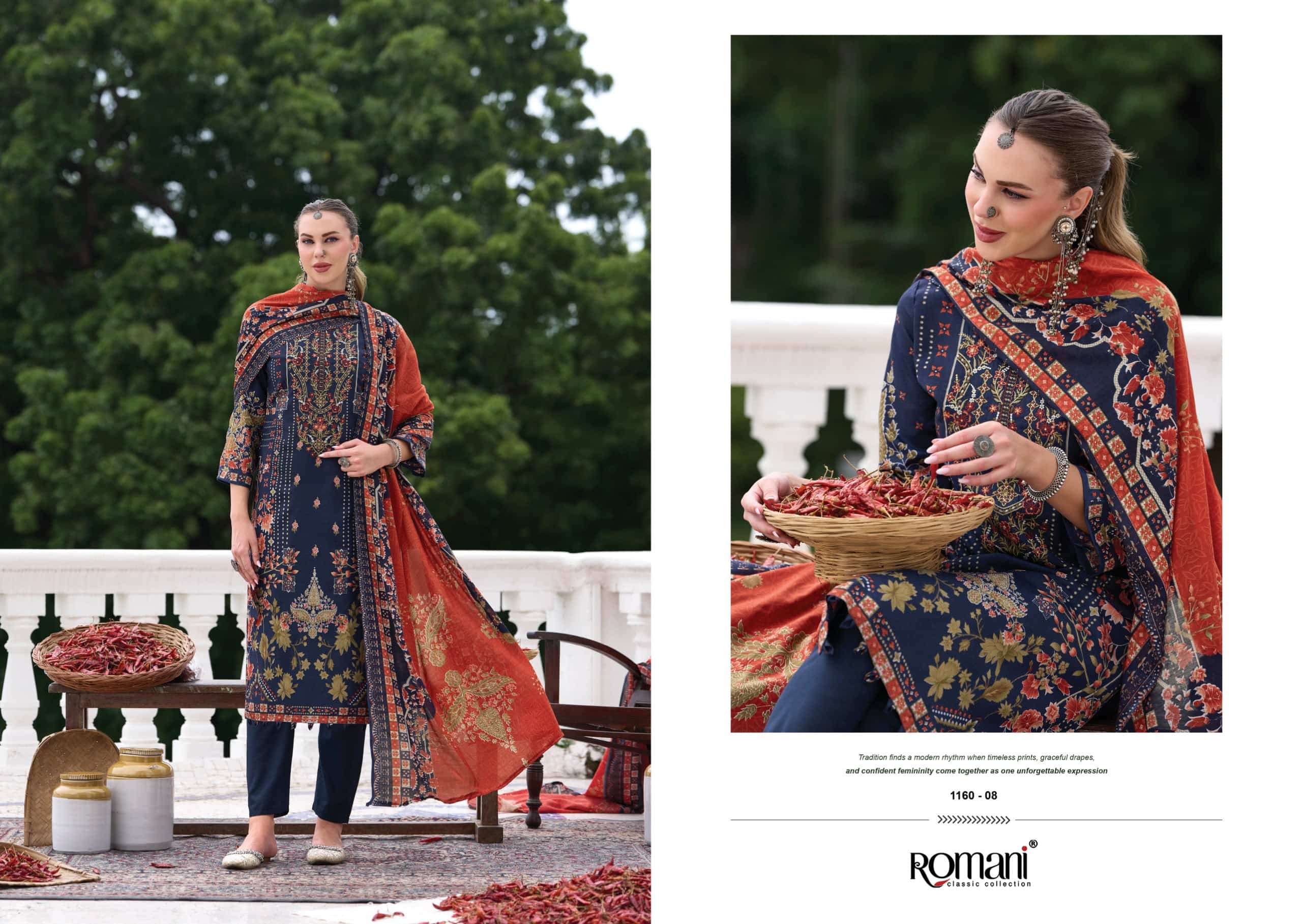 Romani Aarzu Vol 36 Heavy Embroidered Cotton Dress Material view 8