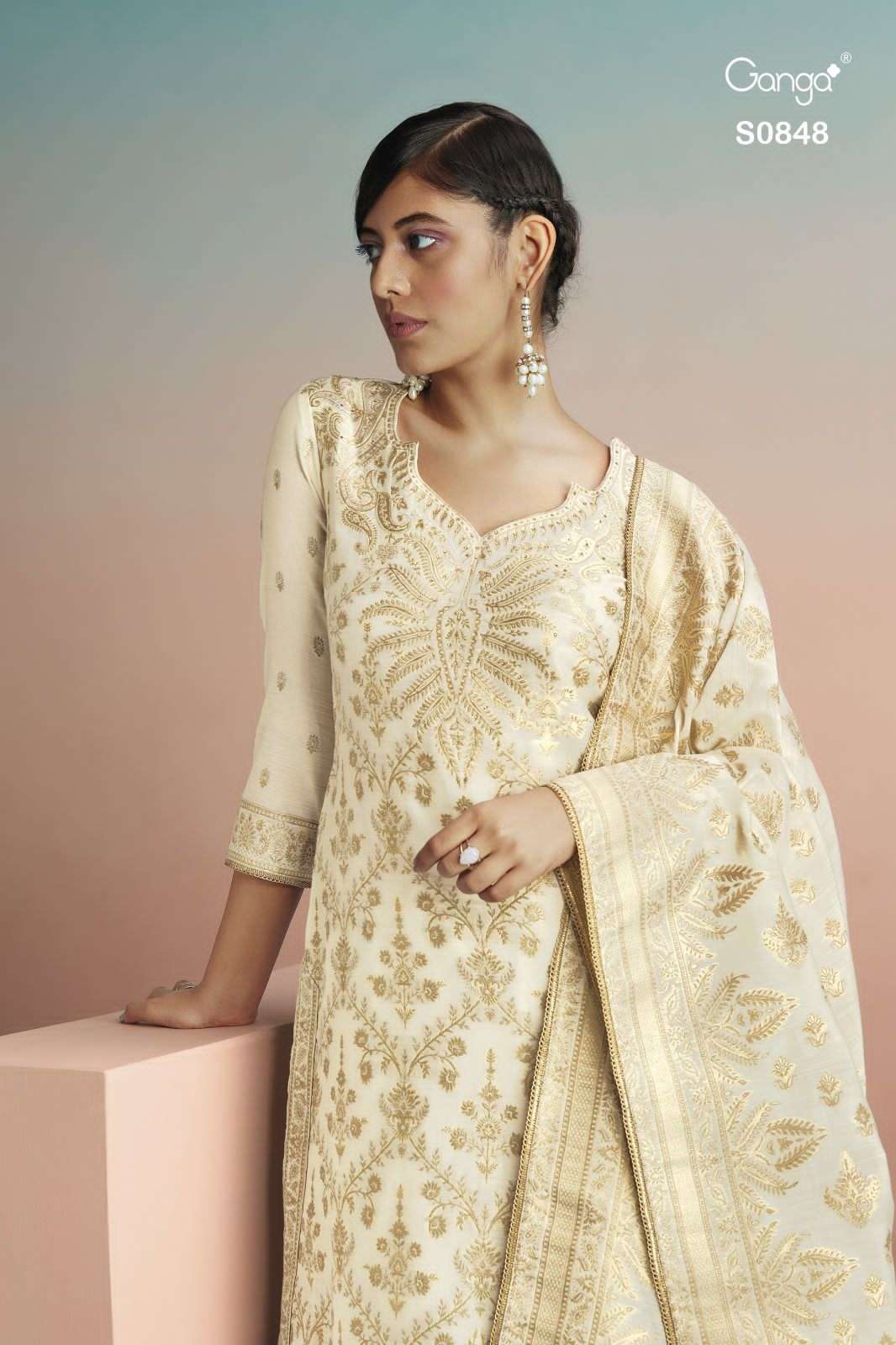 Ganga Zain 848 Designer Banarasi Silk Salwar Kameez view 3