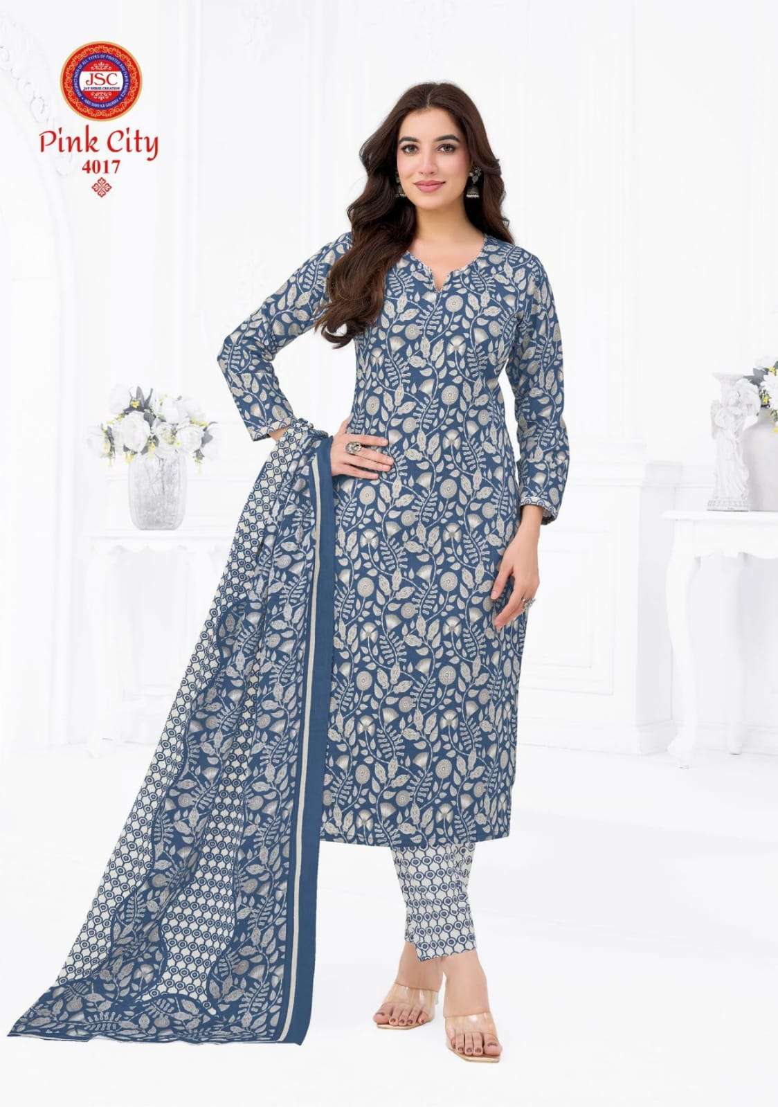 Jsc Pink City Vol 1 Unstitch Cotton Salwar Suit view 5