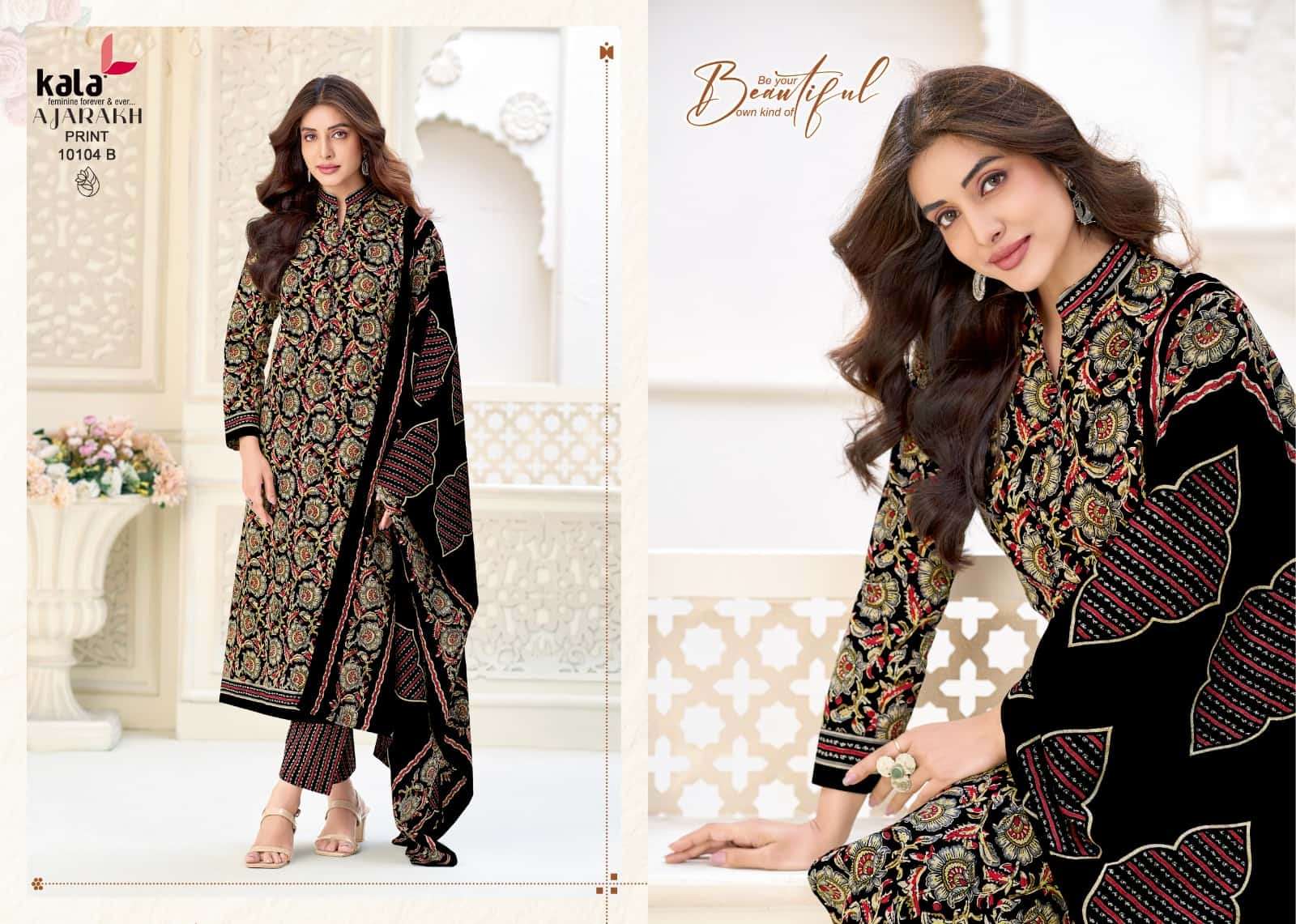 Kala Ajarakh Vol 1 Pure Cotton Unstitch Salwar Suit Exporters view 3