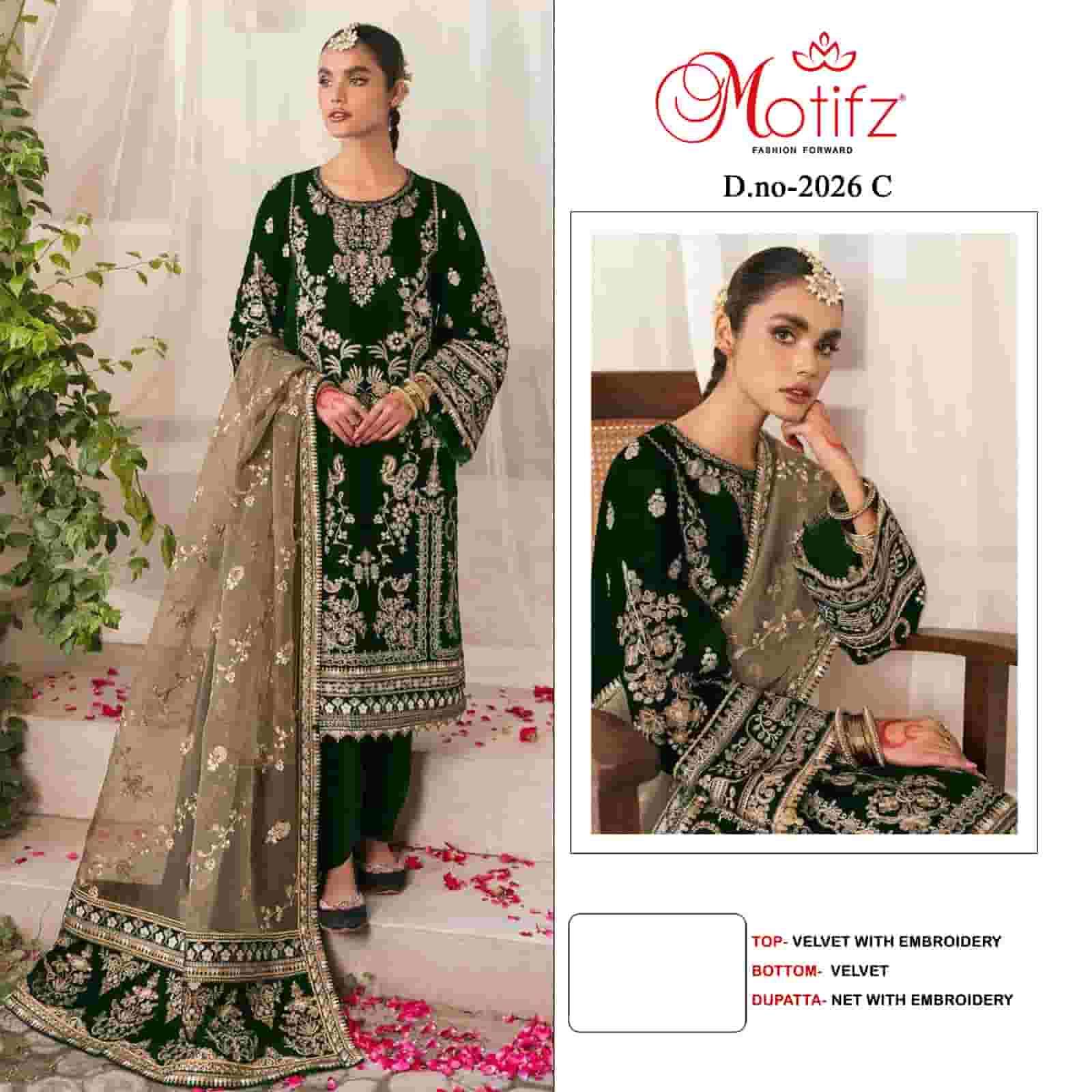 Motifz 2026 Colors Exclusive Designer Style Pakistani Velvet Salwar Suit Wholesalers view 3
