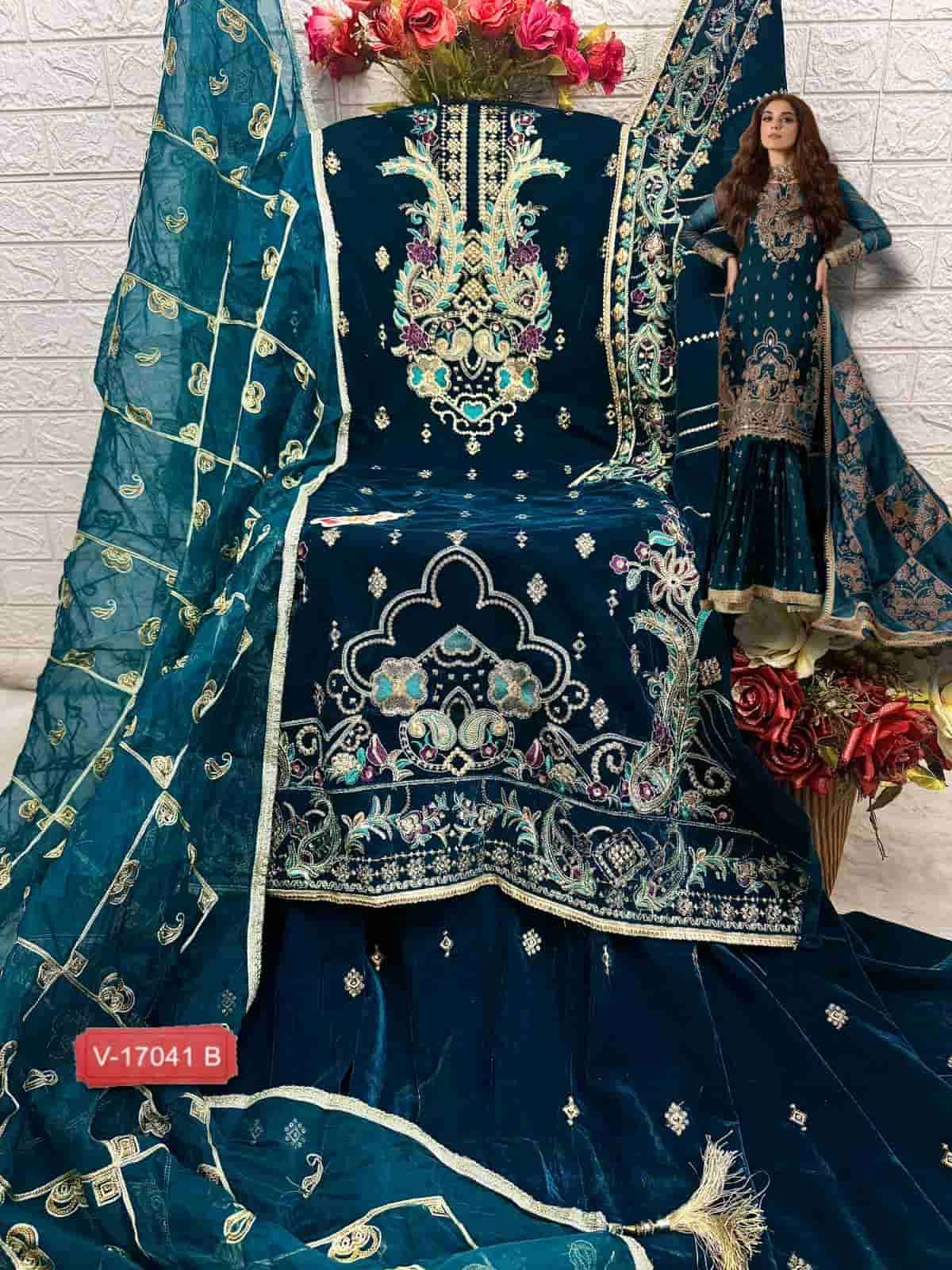 Fepic V 17041 B Exclusive Heavy Designer Velvet Pakistani Suit Ensemble view 2