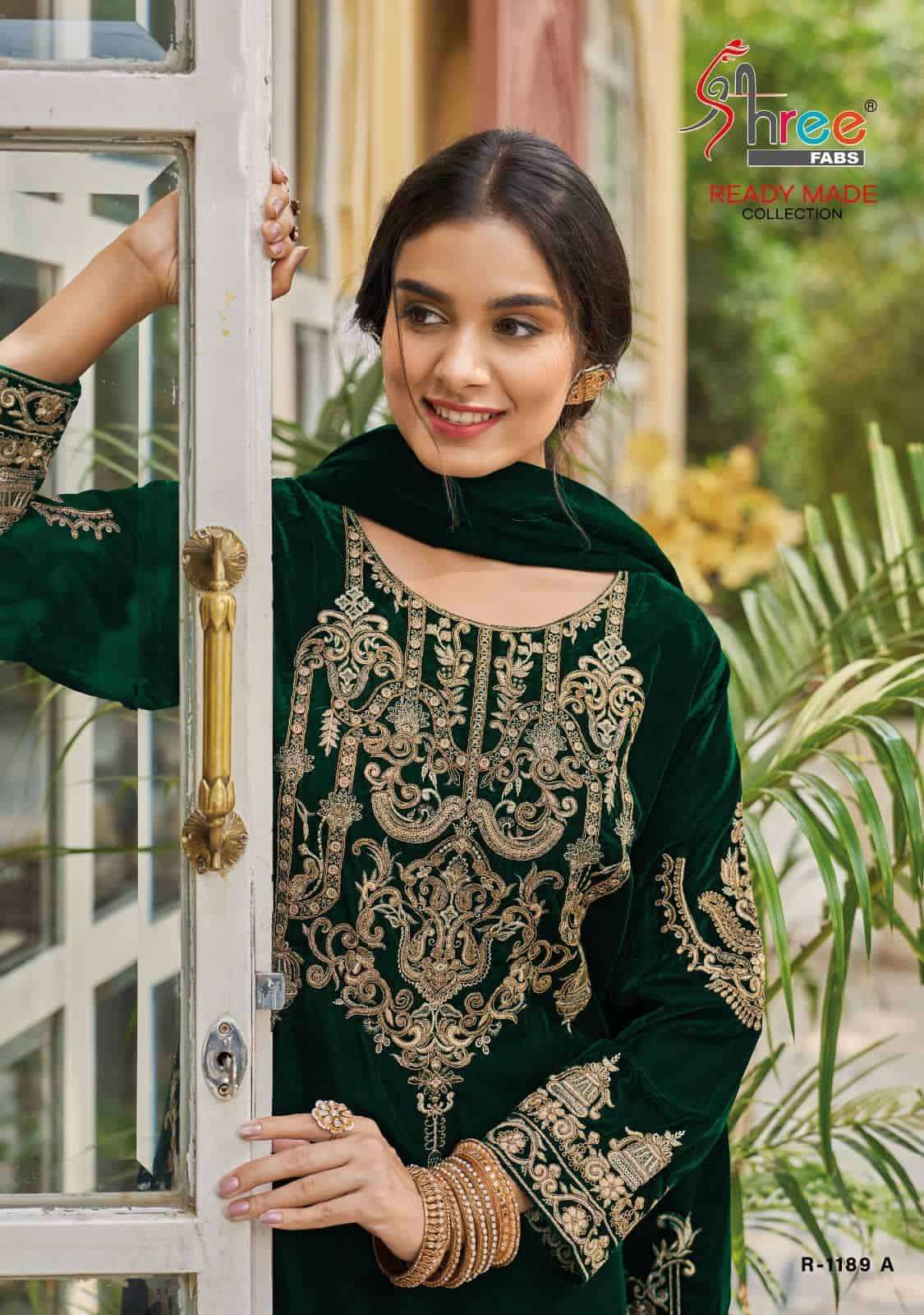 Shree Fabs R 1189 Colors Velvet Readymade Collection Festive Wear Suit Wholesalers view 7