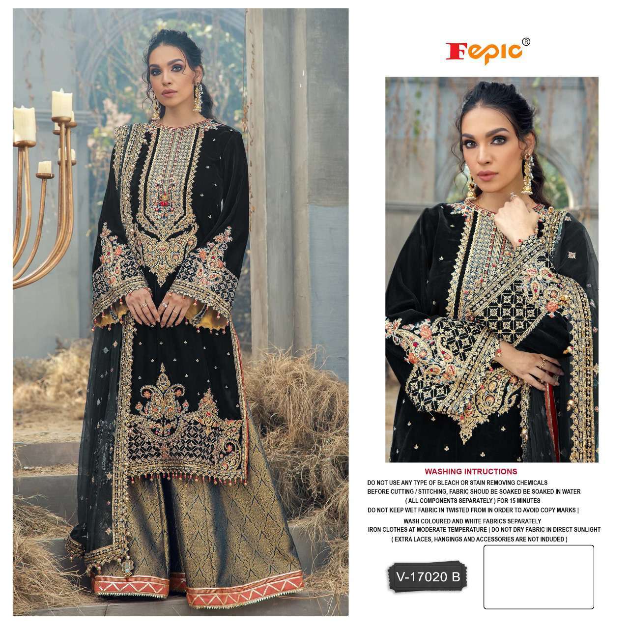 Fepic V 17020 Colors Partywear Style Velvet Suit Catalog Exporter view 6