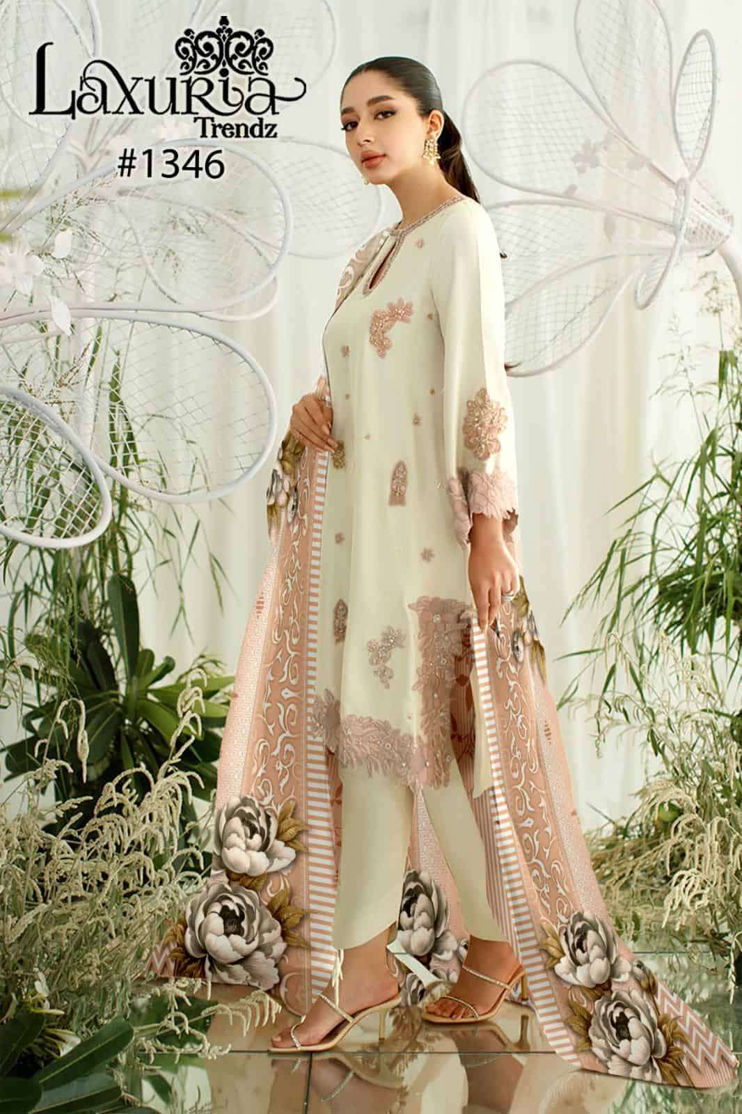 Laxuria Trends 1346 Latest Designer Festive Collection Kurti Pant Dupatta Set view 3