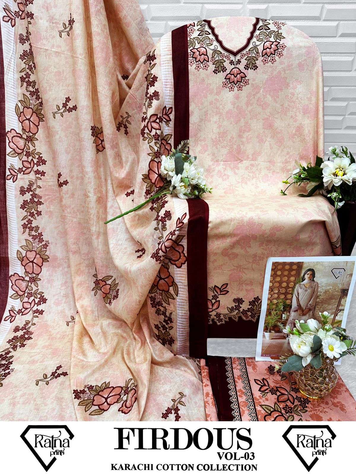 Firdous Vol 3 Heavy Cotton Unstitched Suit view 4