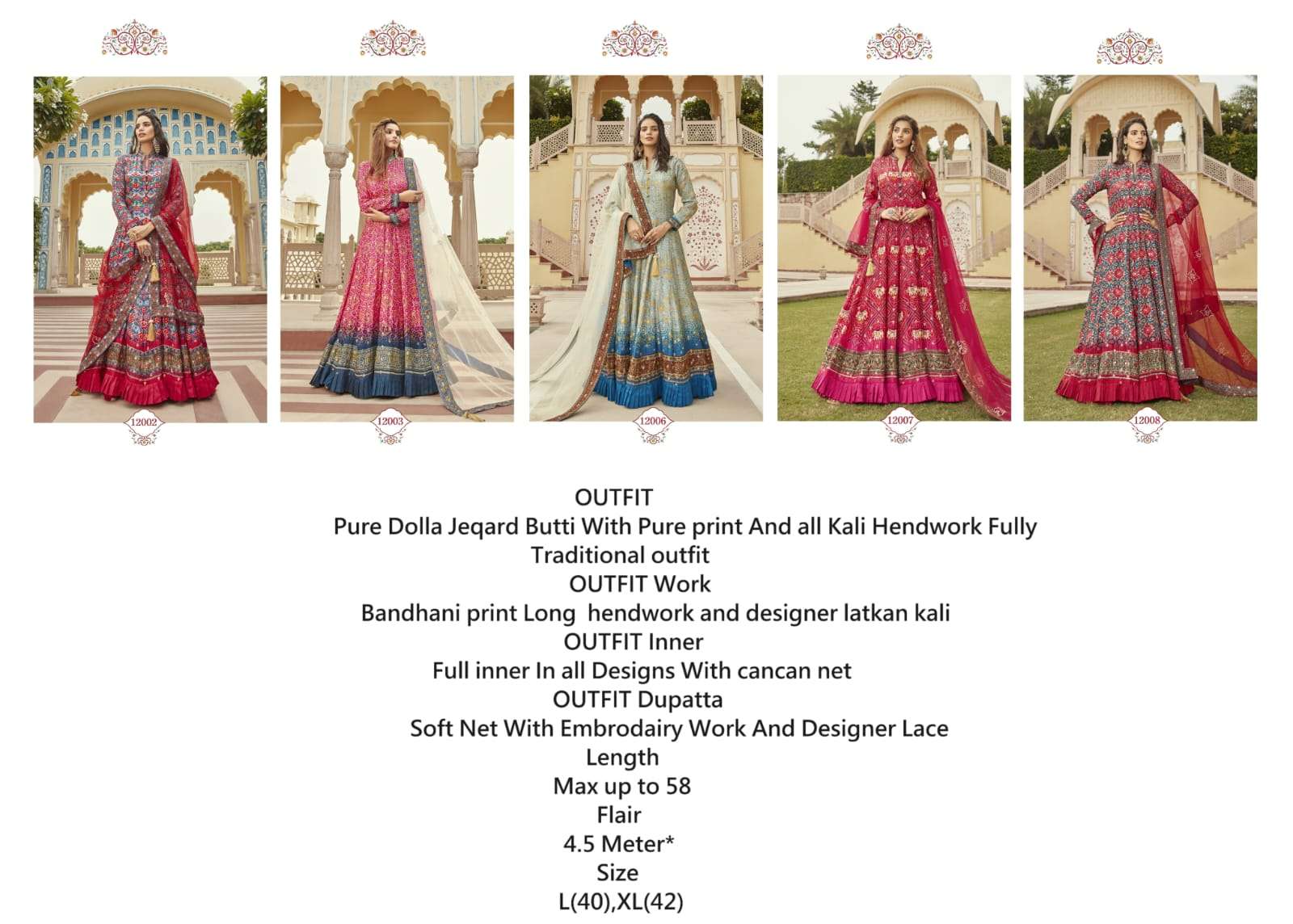 Virasat Gajgamini Latest Designer Gown Dupatta Set Partywear Collection view 8