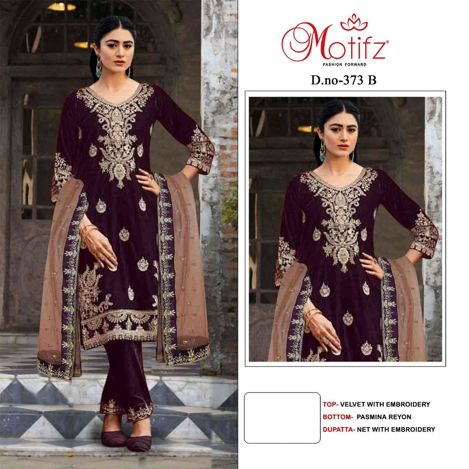 Motifz 373 Colora Pakistani Style Designer Velvet Salwar Suit view 3