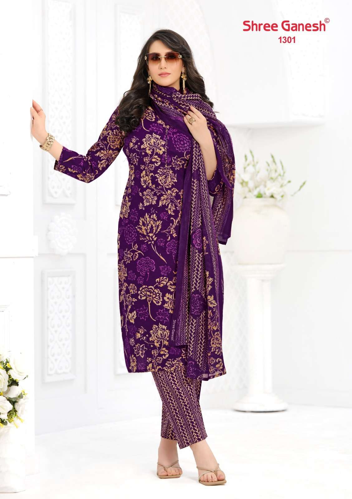 Shree Ganesh Samaiyra Ajrak Vol 3 Premium Wear Cotton Dress Material view 4