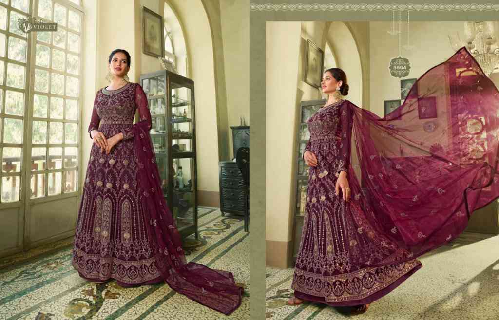 Swagat Violet Designer Anarkali Gown view 18