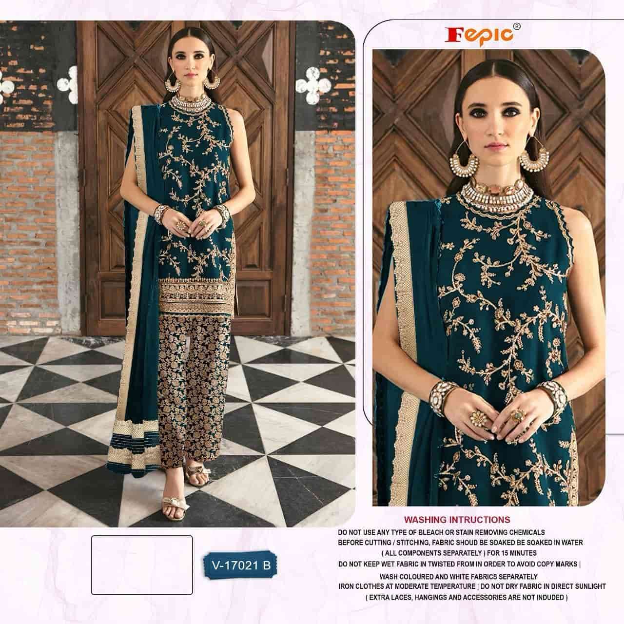 Fepic V 17021 B Festive Wear Style Heavy Designer Pakistani Velvet Suit
