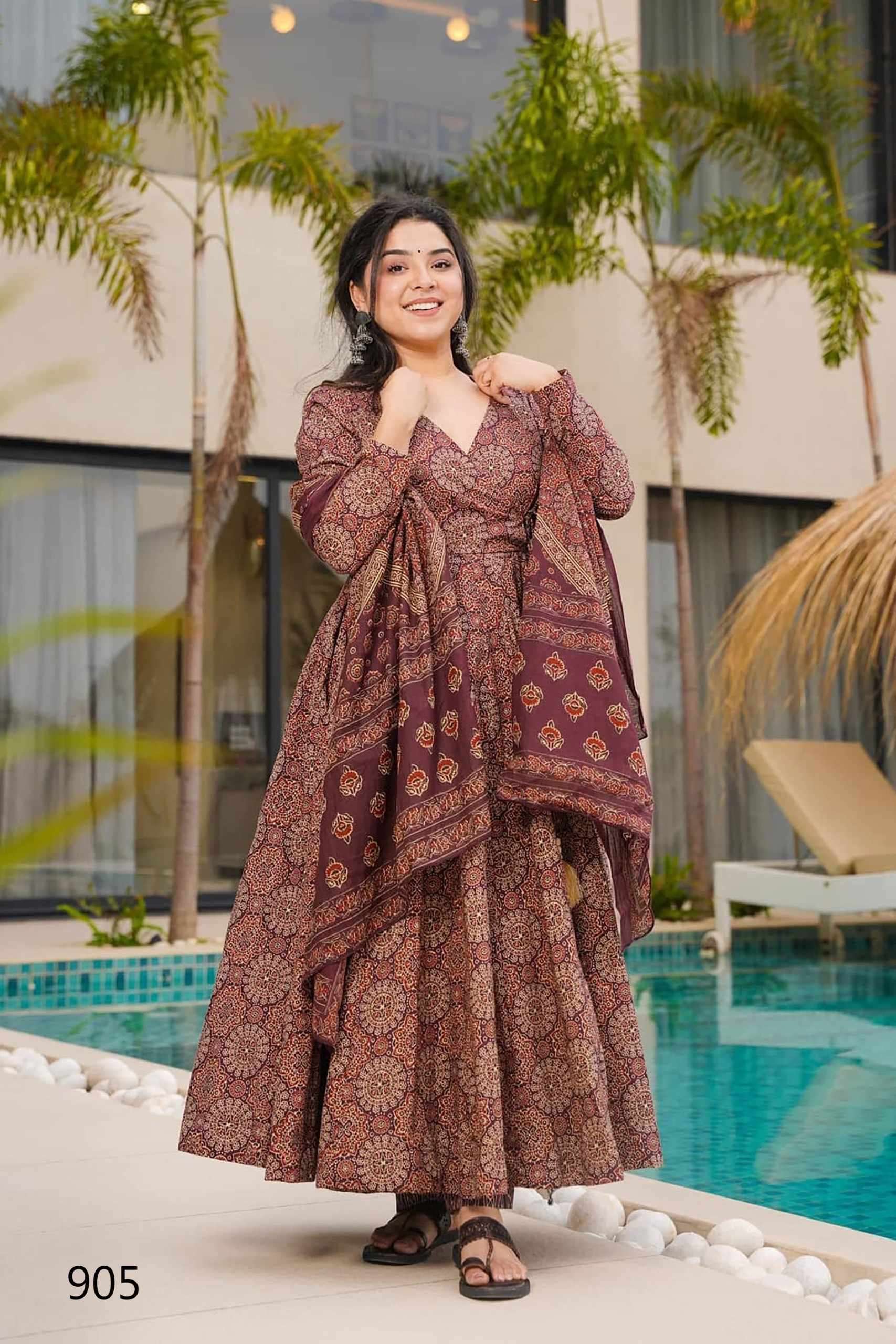 Lucaya Clora Vol 9 901 TO 907 Long Kurti Bottom Dupatta Collection Exploter view 12