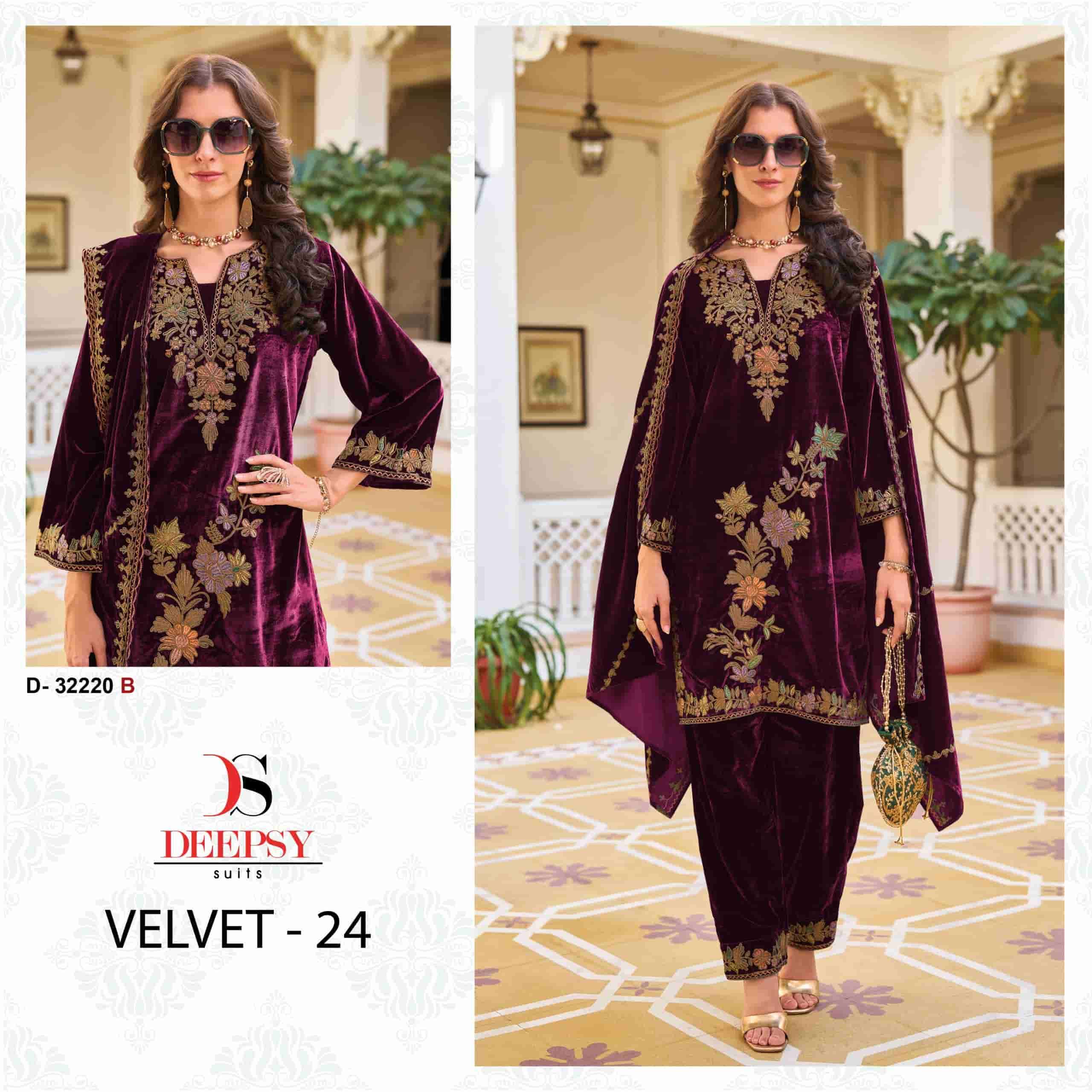 Deepsy D 32220 B Festive Wear Style Designer Pakistani Velvet Suit Ensemble