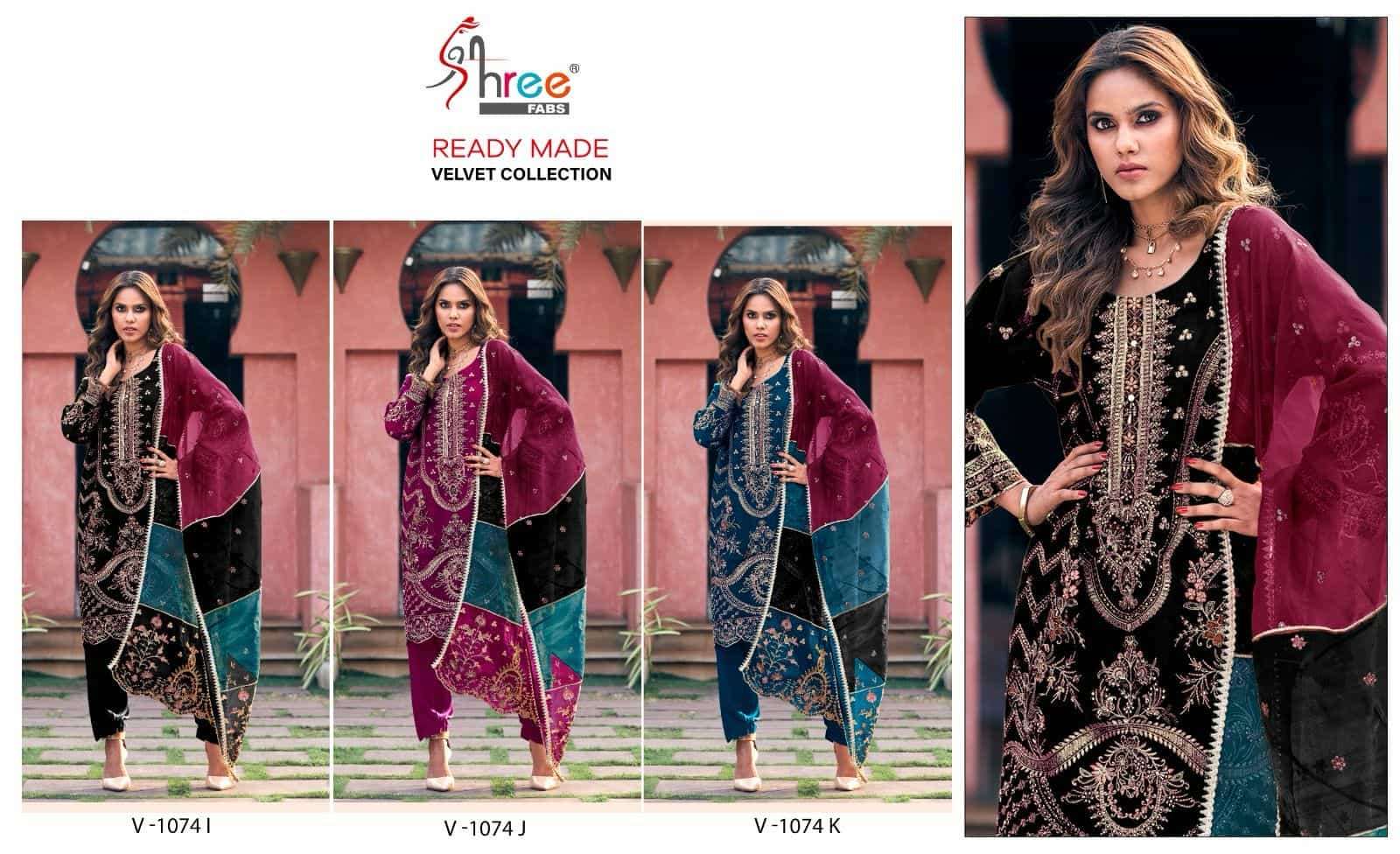 Shree Fabs V 1074 Colors Pakistani Style Heavy Designer Velvet Suit Exporter