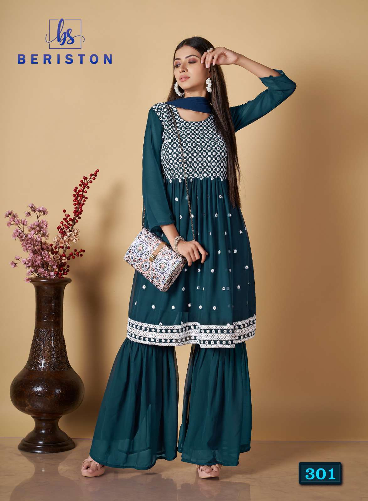 Beriston Bs Vol 3 Festive Collection Stylish Sharara Dress view 4