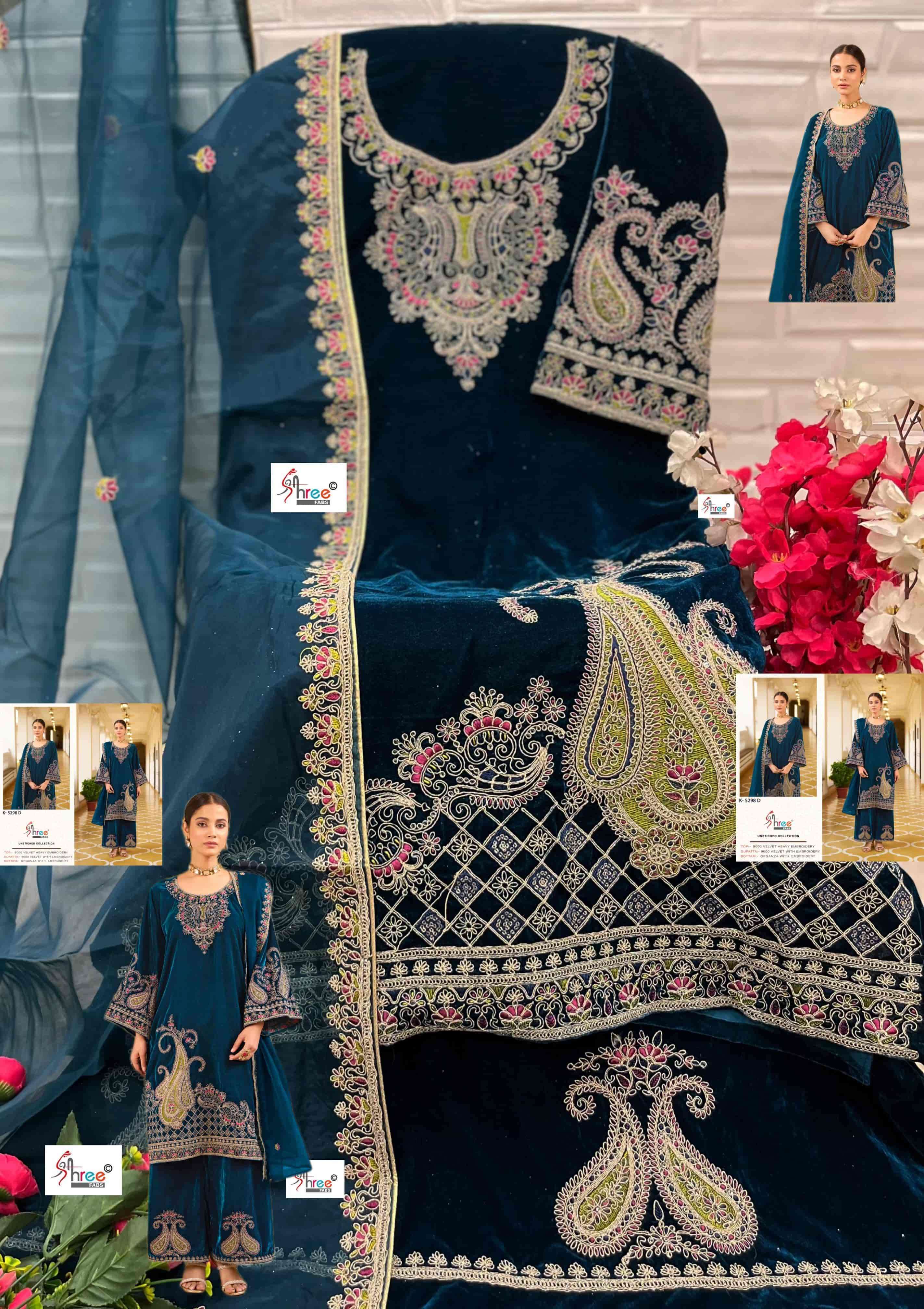 Shree Fabs K 5298 Colors Pakistani Style Designer Velvet Suit Wholesalers view 7