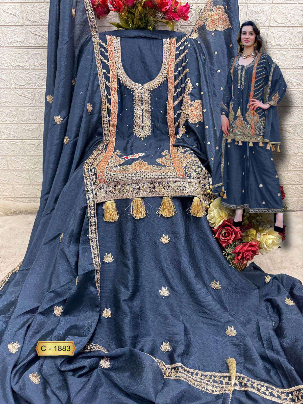 Fepic C 1883 Colors Partywear Style Pakistani Suit New Collection view 4