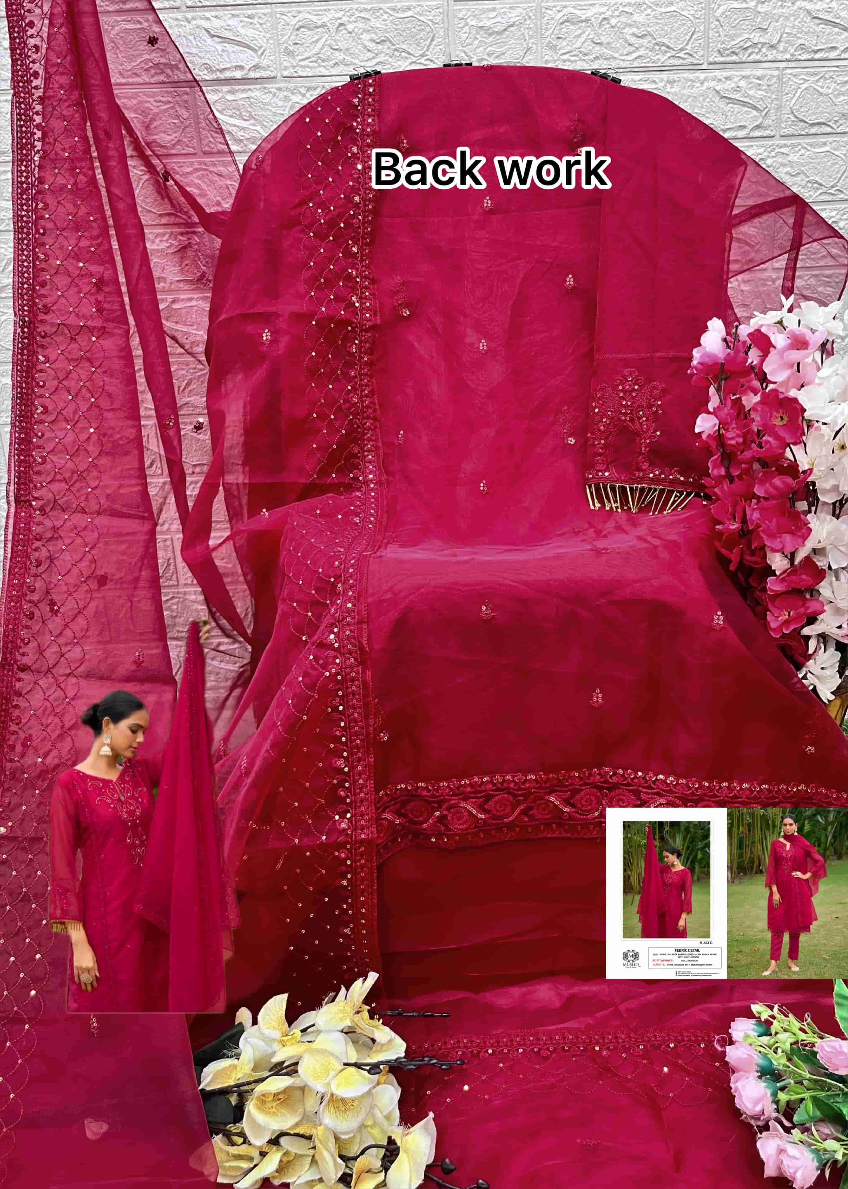 Mushq M 303 Colors Pakistani Fancy Designer Embroidered Salwar Suit Wholesalers view 12