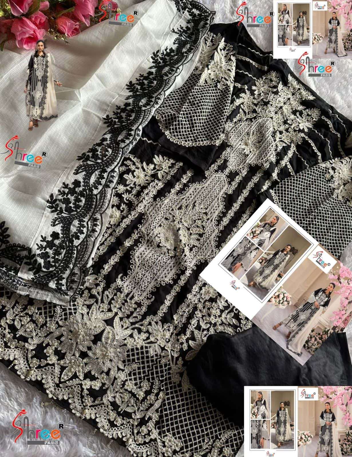 Shree Fabs S 951 Exclusive Designer Pakistani Cotton Embroidered Suit Ensemble view 2