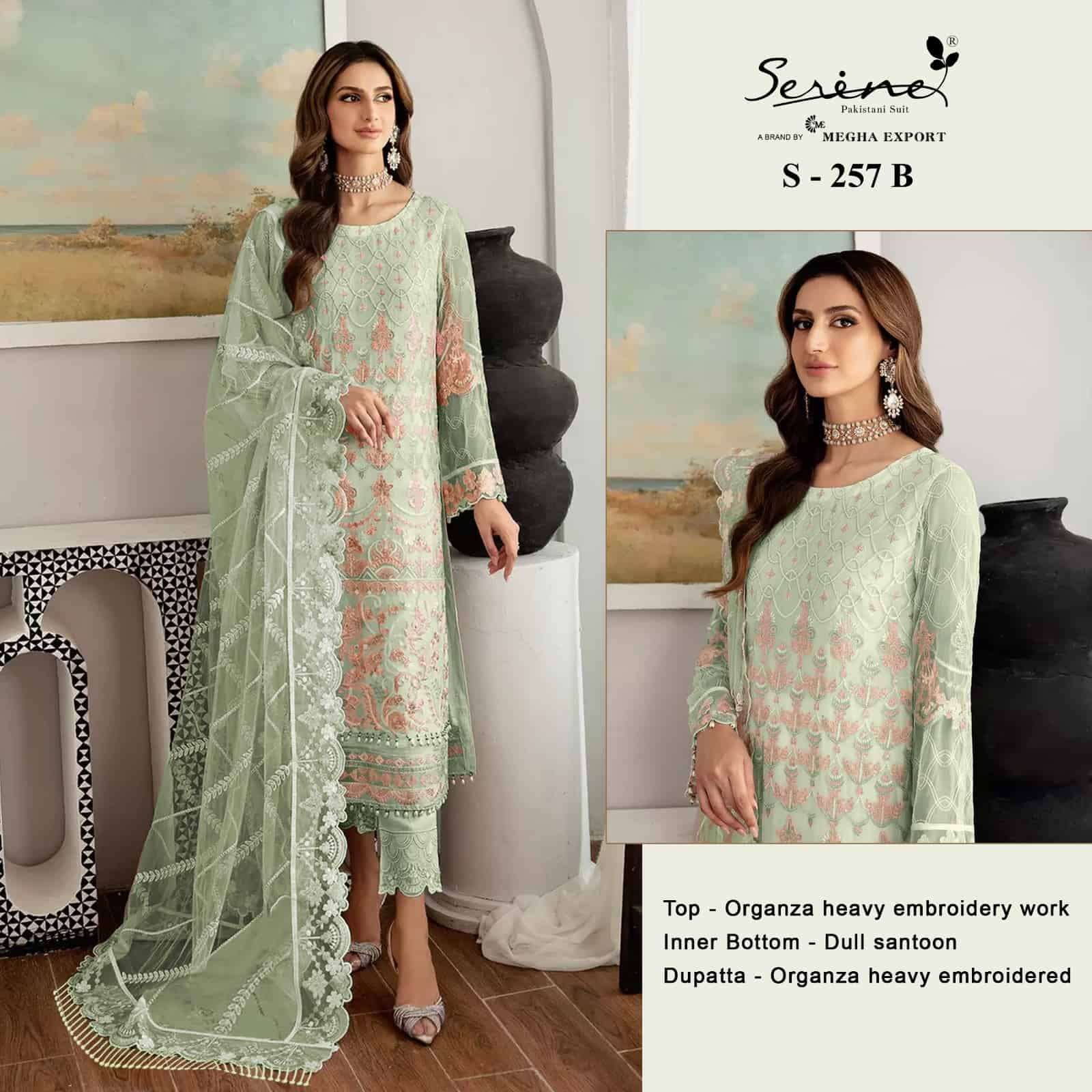 Megha Export S 257 Colors Pakistani Organza Embroidered Dress Collection view 3