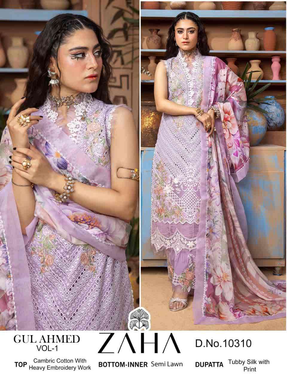 Zaha 10310 Embroidered Cotton Unstitched Suit view 3