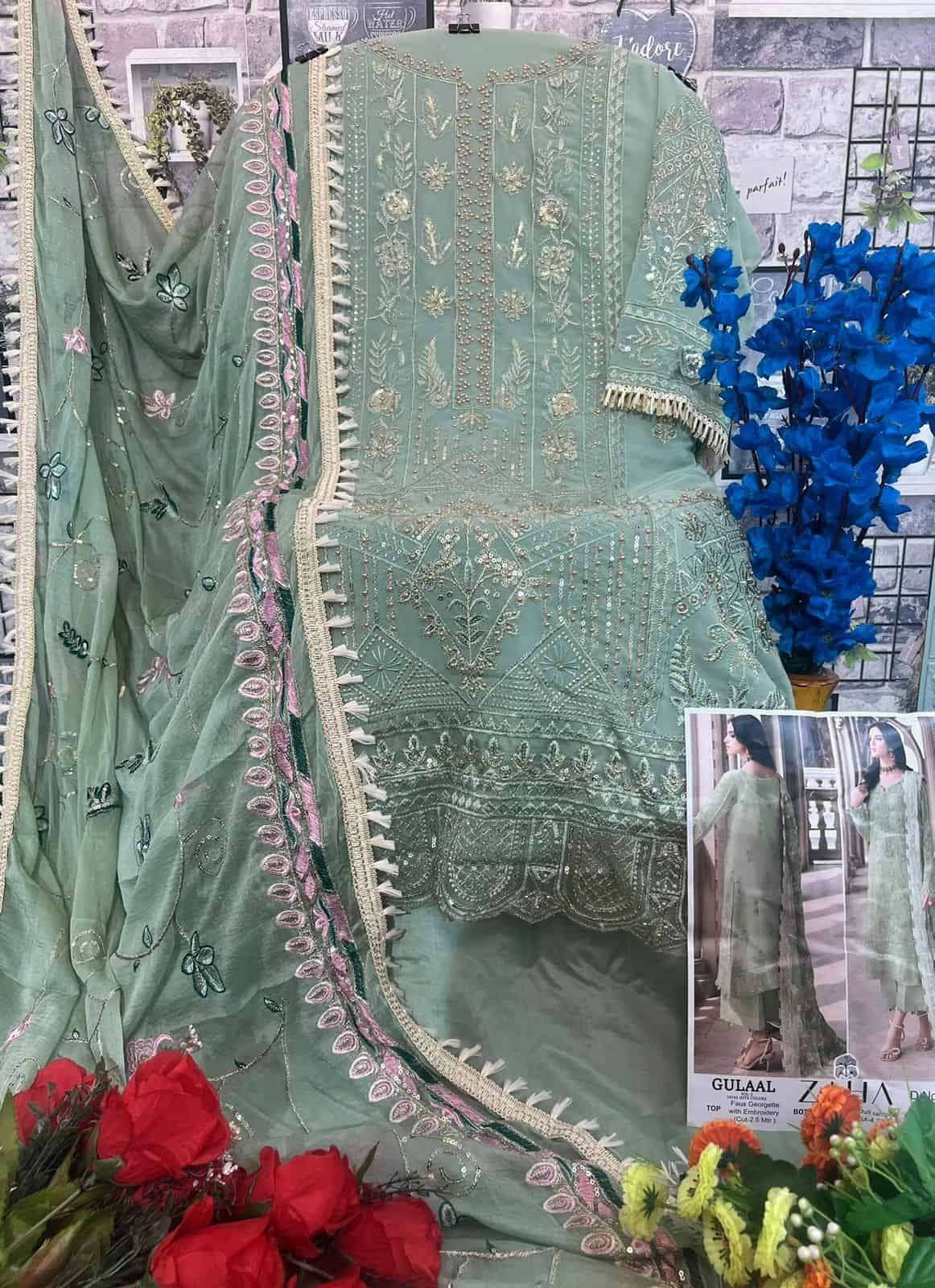 Zaha Gulaal Vol 1 10145 Colors Pakistani Festive Wear Style Designer Suit Exporter view 7