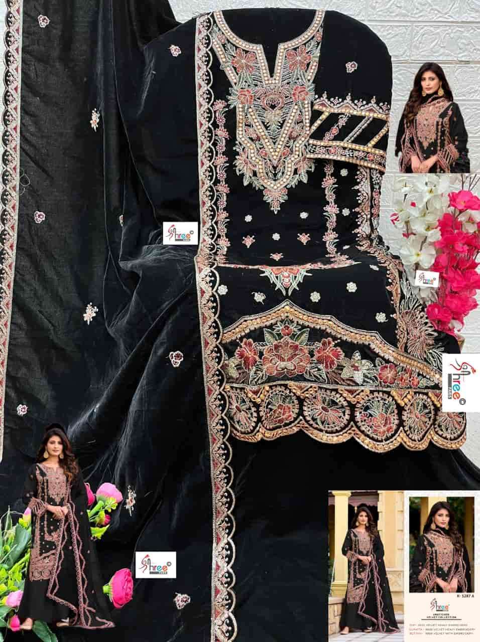 Shree Fabs K 5287 A Pakistani Festive Wear Style Velvet Salwar Suit Ensemble view 2